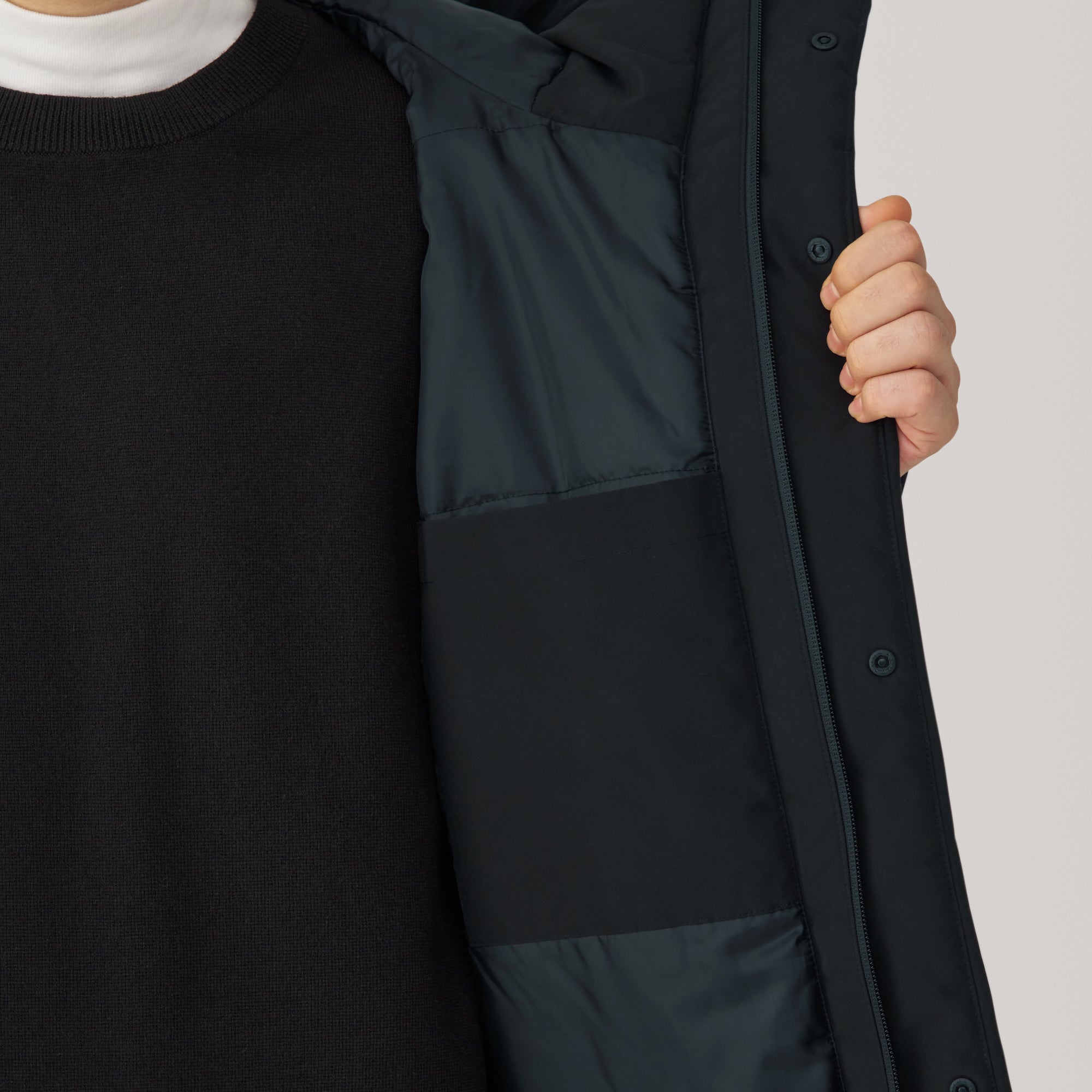 Men's Padding Hooded Half Coat