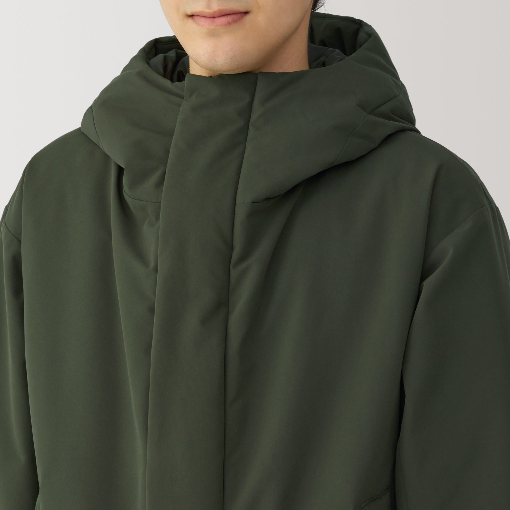 Men's Padding Hooded Half Coat