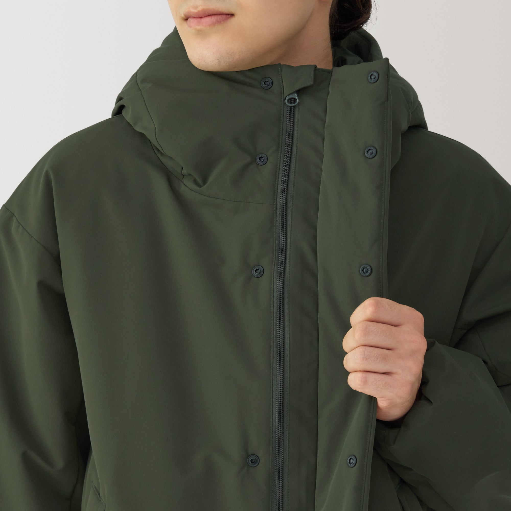 Men's Padding Hooded Half Coat