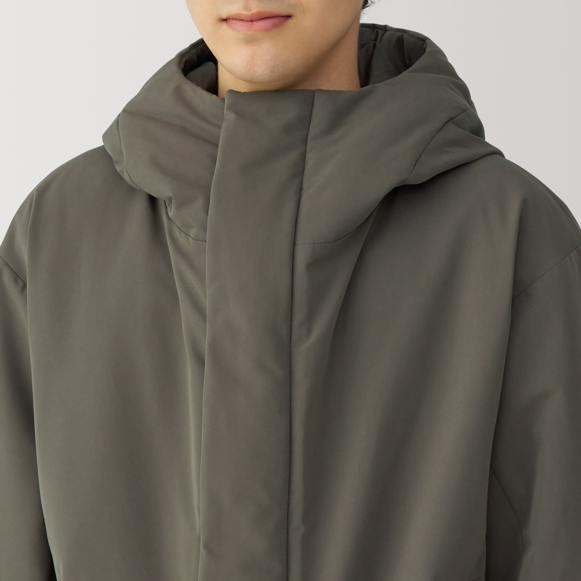 Men's Padding Hooded Half Coat