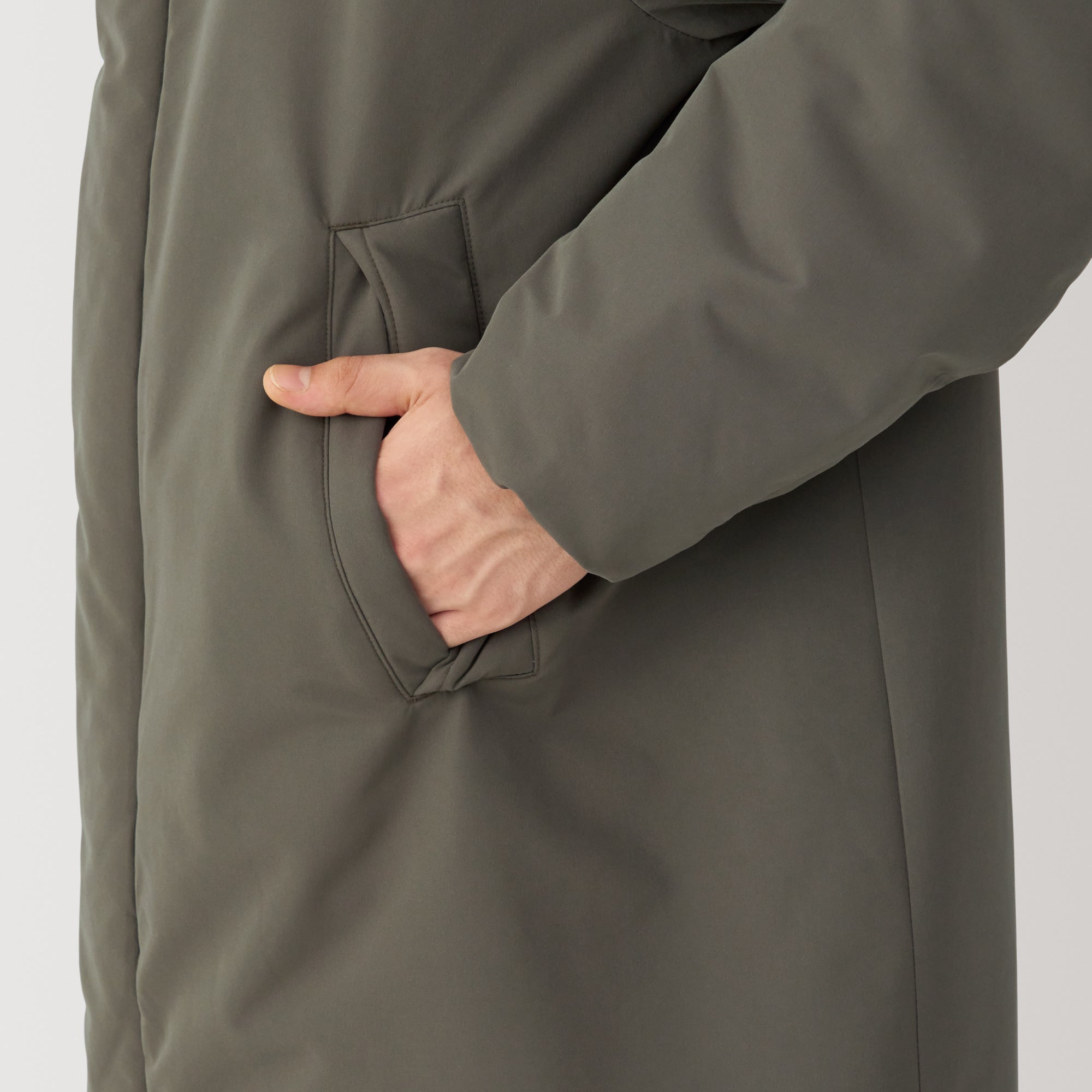 Men's Padding Hooded Half Coat