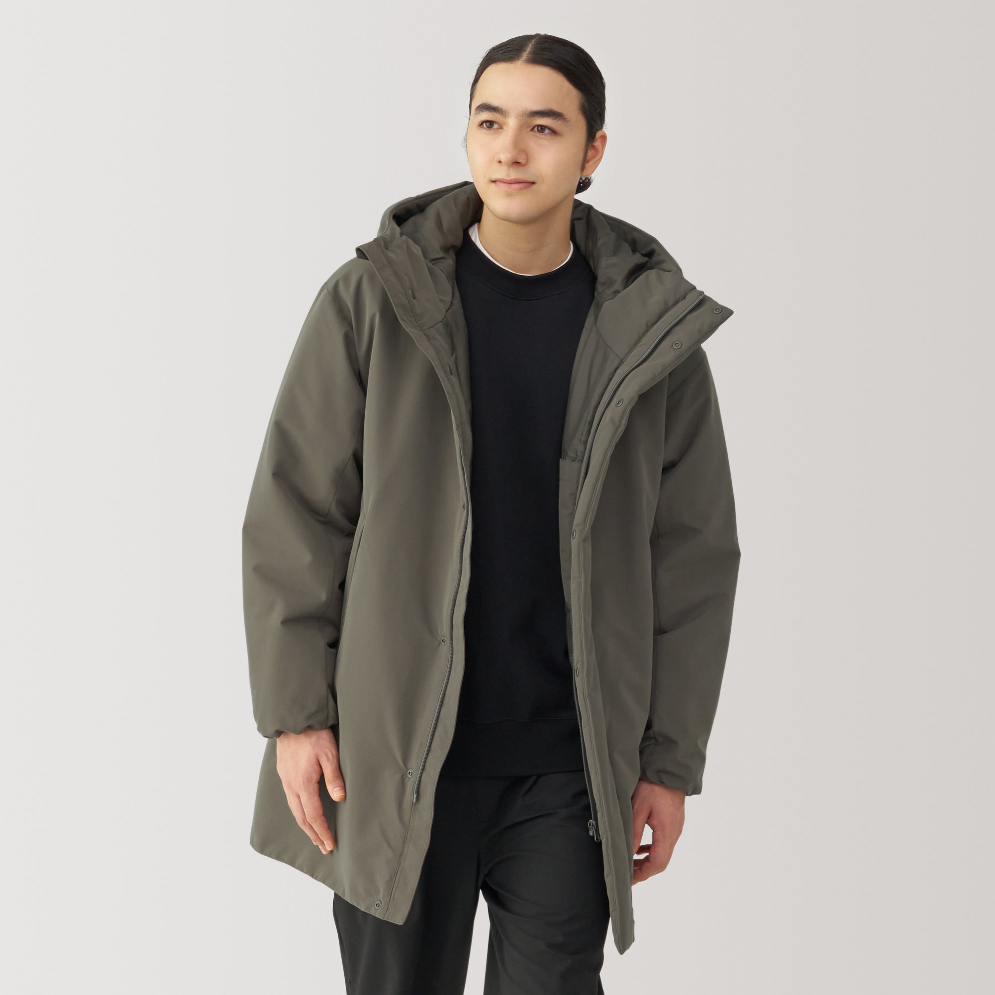 Men's Padding Hooded Half Coat