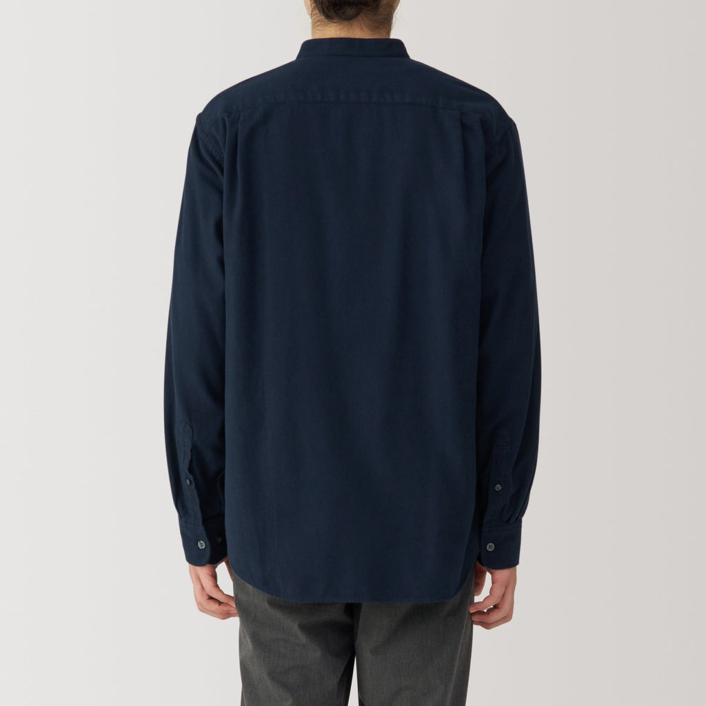 Men's Flannel Stand Collar Long Sleeve Shirt