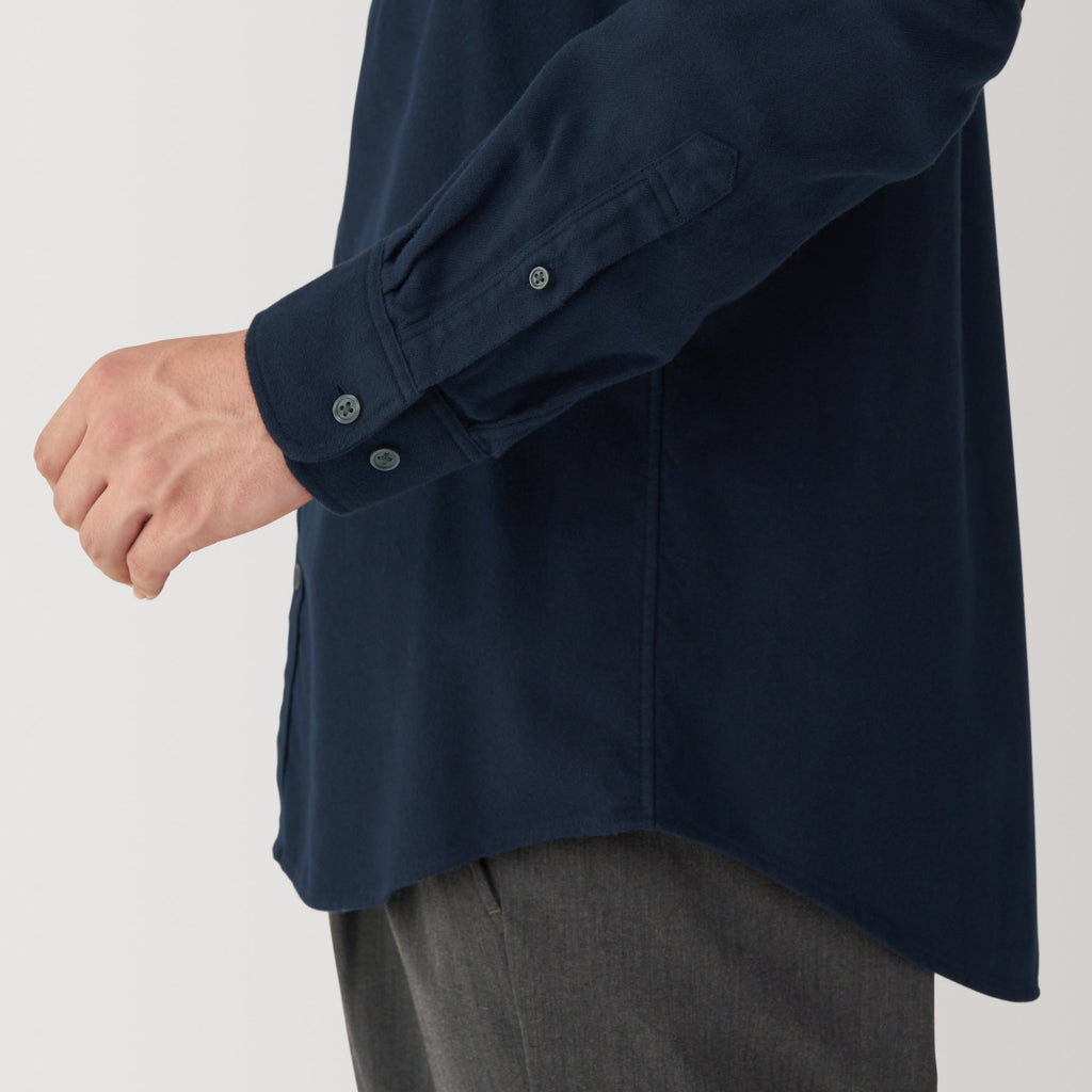 Men's Flannel Stand Collar Long Sleeve Shirt