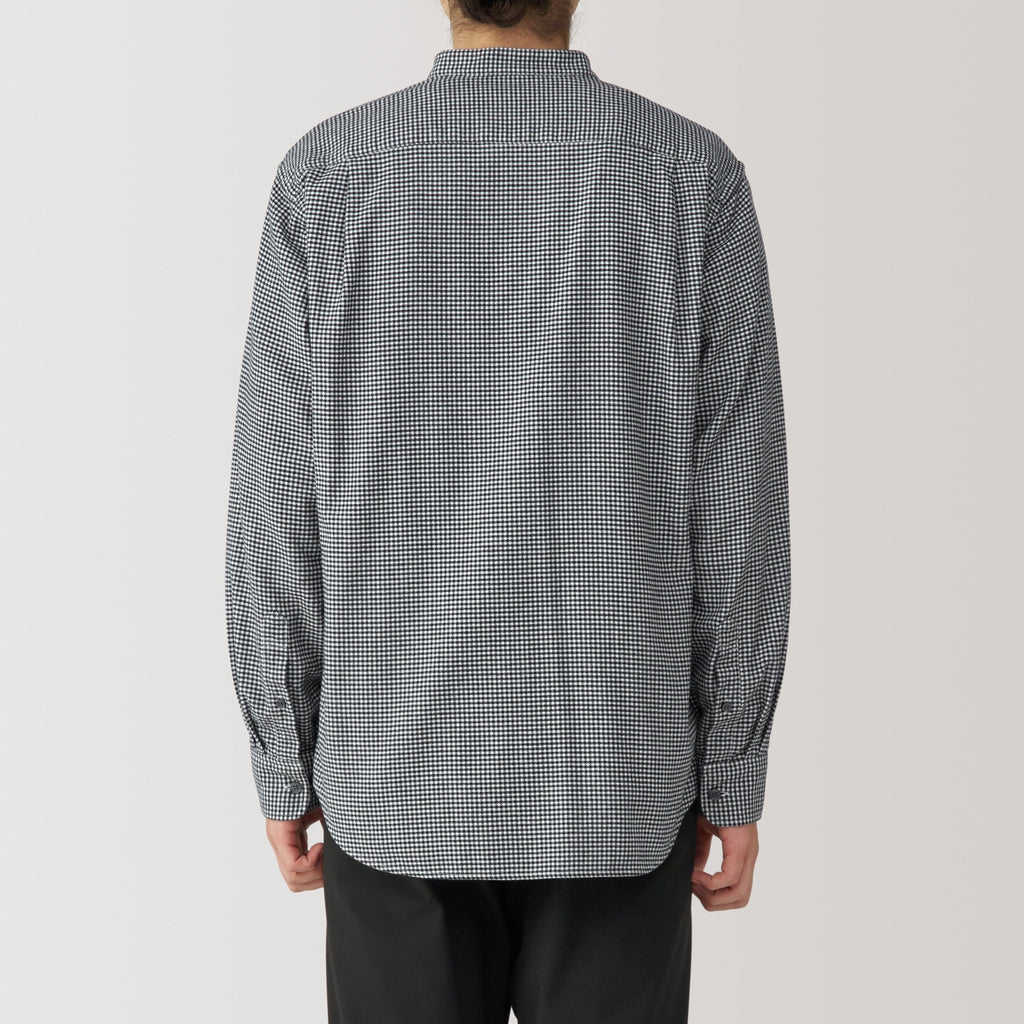 Men's Flannel Stand Collar Long Sleeve Shirt