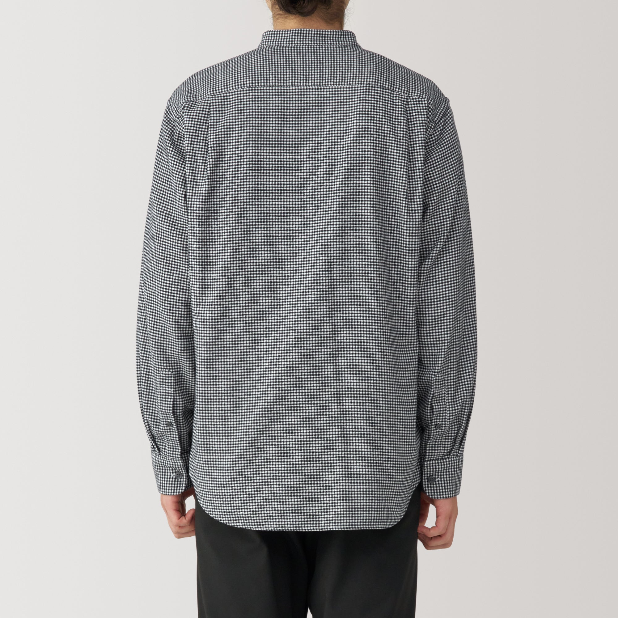 Men's Flannel Stand Collar Long Sleeve Shirt
