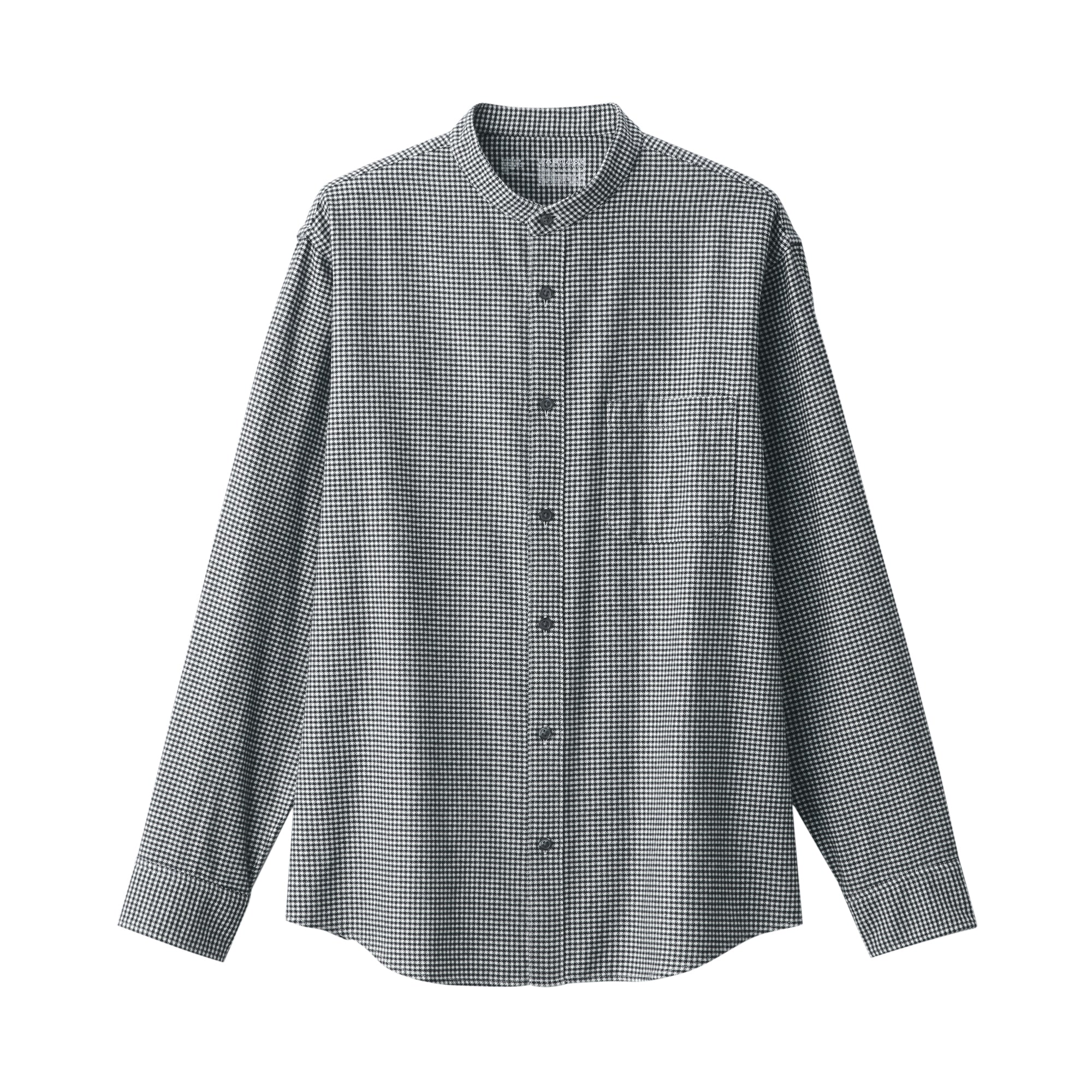 Men's Flannel Stand Collar Long Sleeve Shirt