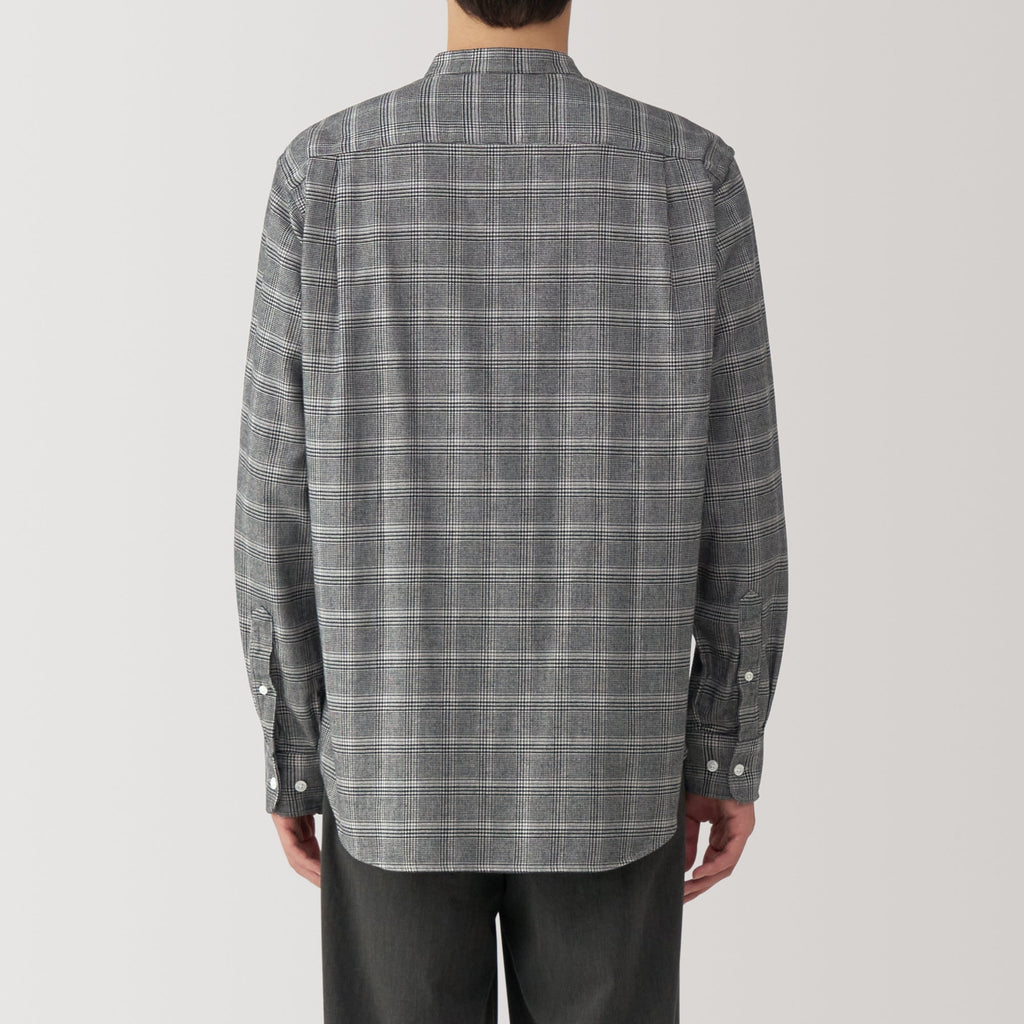 Men's Flannel Stand Collar Long Sleeve Shirt