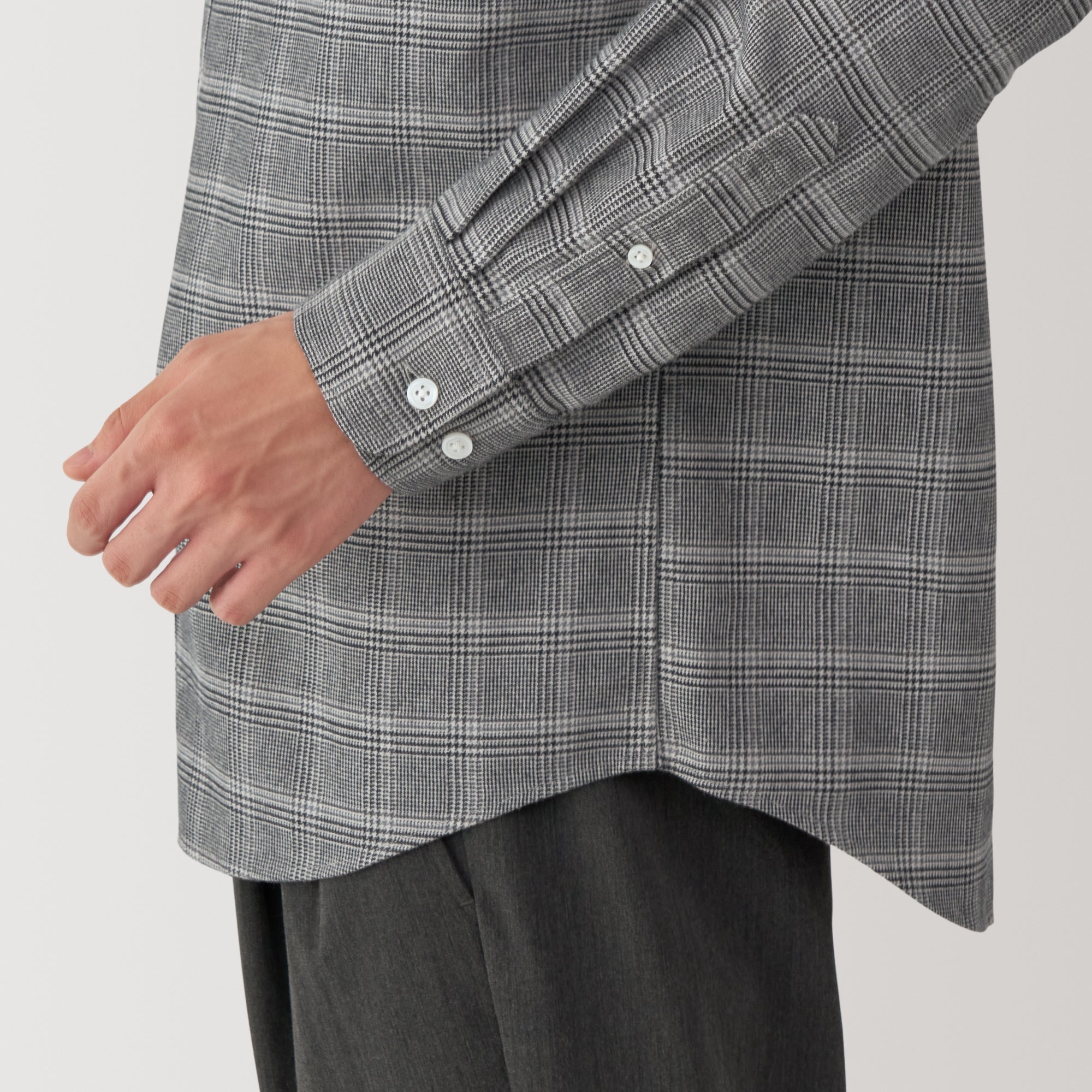 Men's Flannel Stand Collar Long Sleeve Shirt