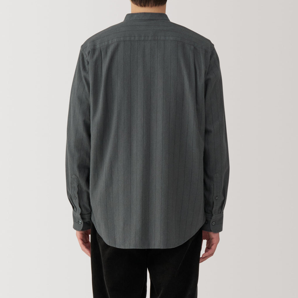 Men's Flannel Stand Collar Long Sleeve Shirt