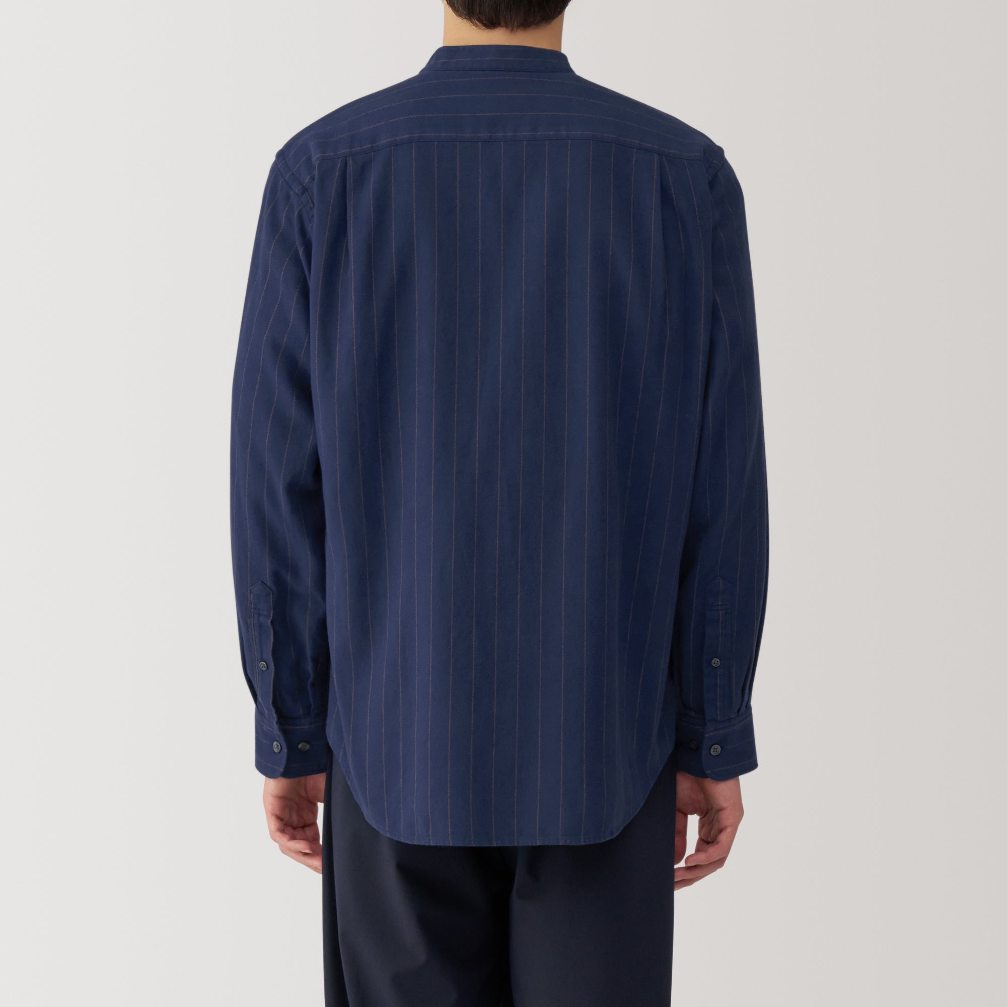 Men's Flannel Stand Collar Long Sleeve Shirt