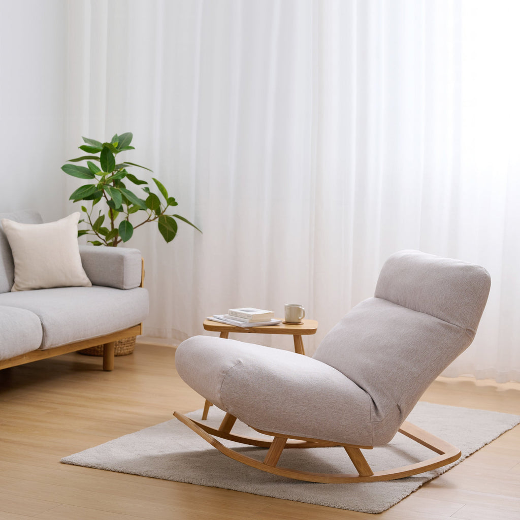 [HD] High Back Cushioned Sofa Rocking Chair