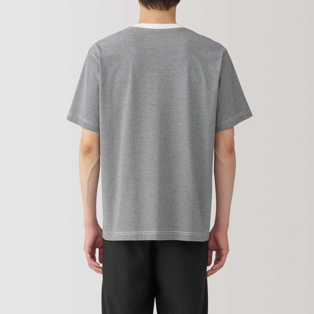 Men's Jersey Crew Neck Short Sleeve Striped T-Shirt