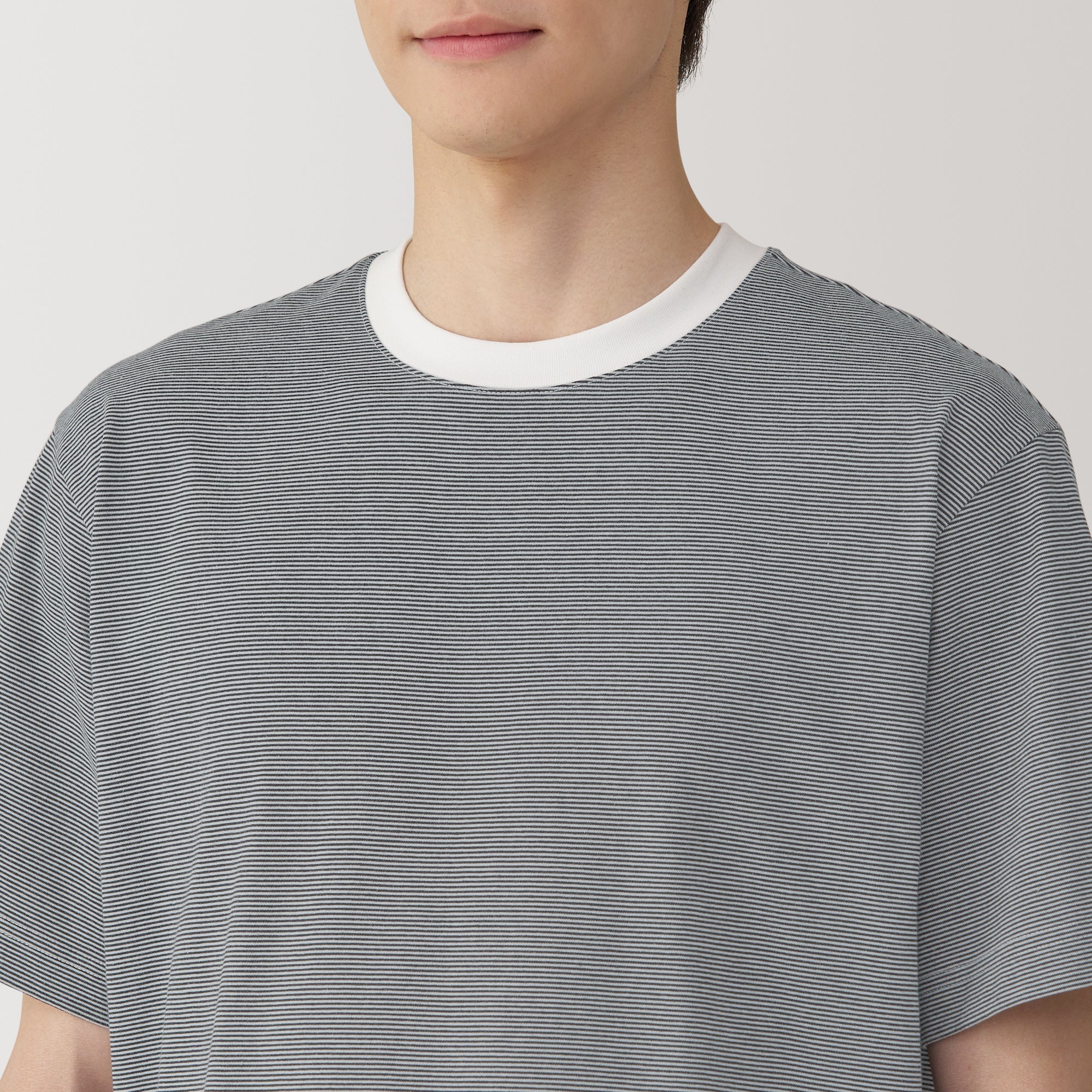 Men's Jersey Crew Neck Short Sleeve Striped T-Shirt