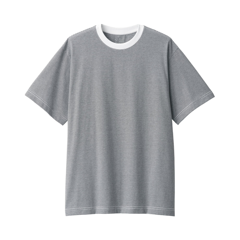 Men's Jersey Crew Neck Short Sleeve Striped T-Shirt