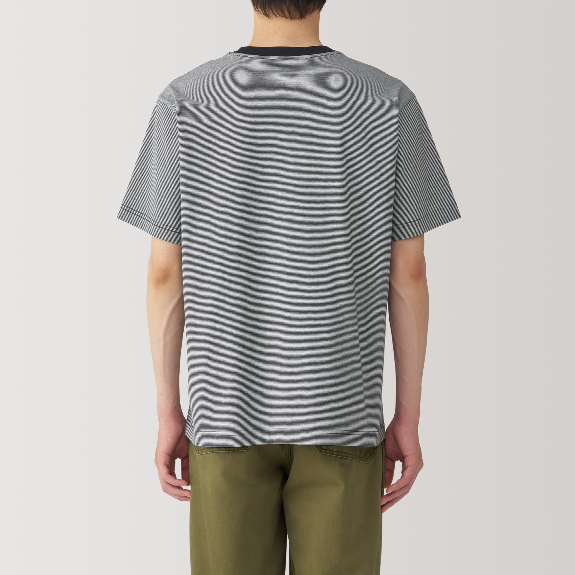 Men's Jersey Crew Neck Short Sleeve Striped T-Shirt