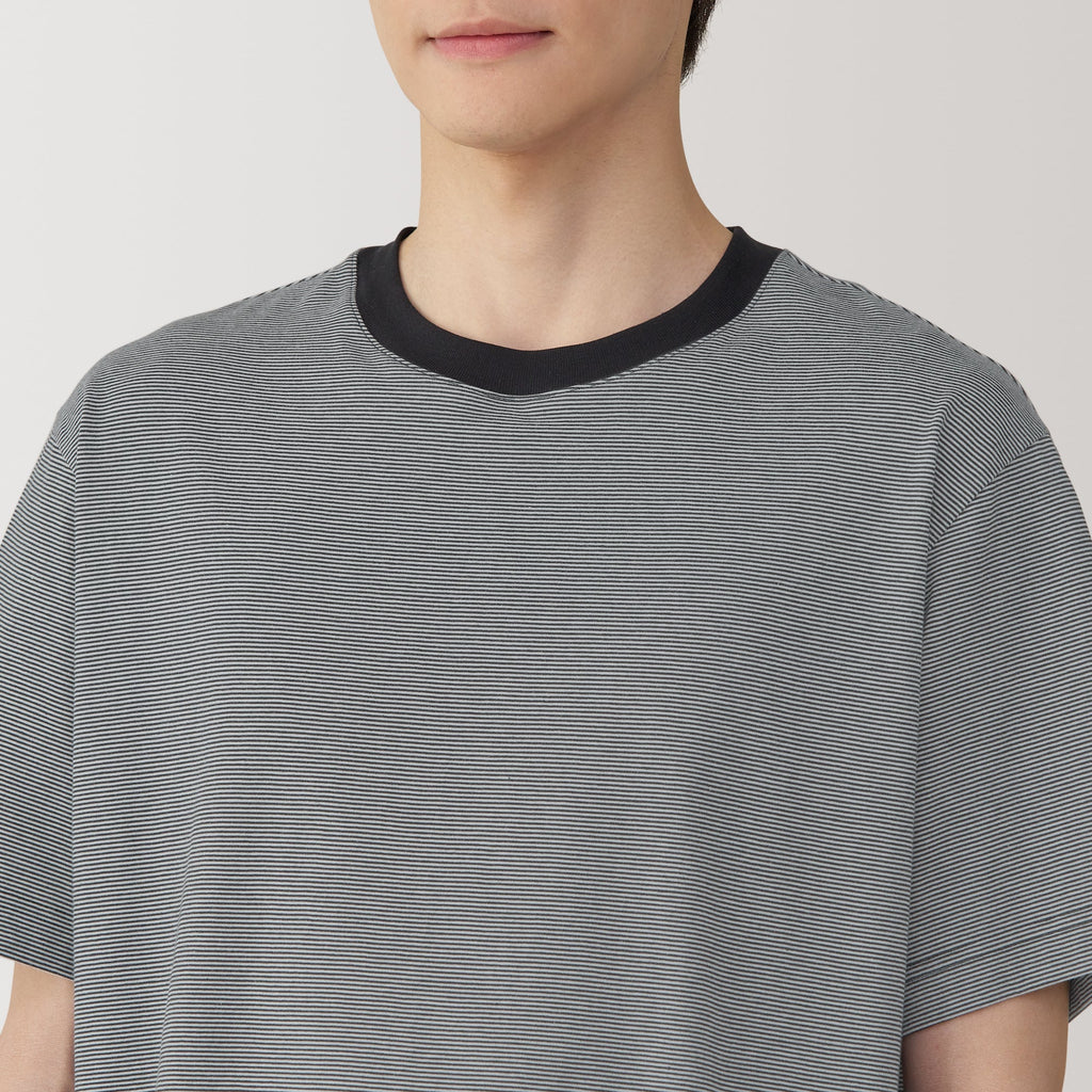 Men's Jersey Crew Neck Short Sleeve Striped T-Shirt