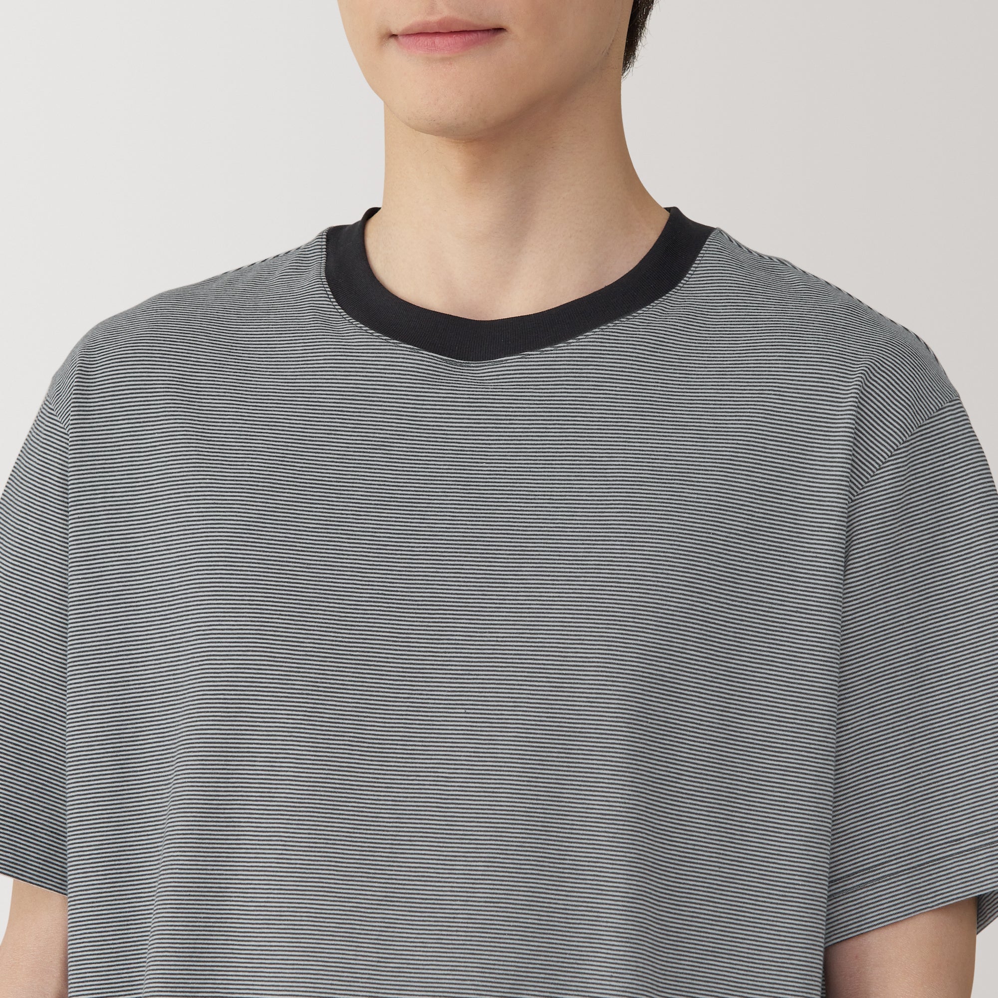Men's Jersey Crew Neck Short Sleeve Striped T-Shirt