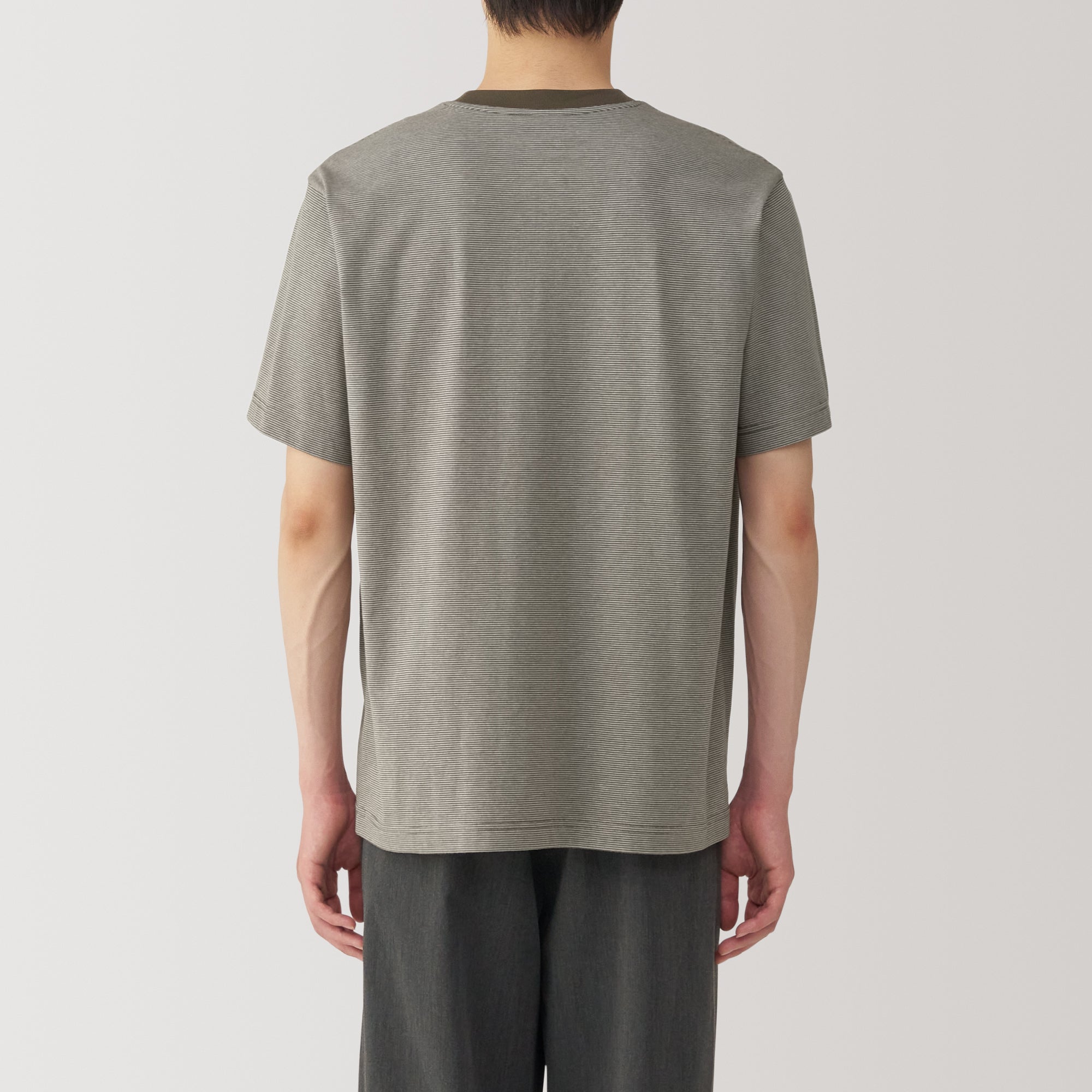 Men's Jersey Crew Neck Short Sleeve Striped T-Shirt