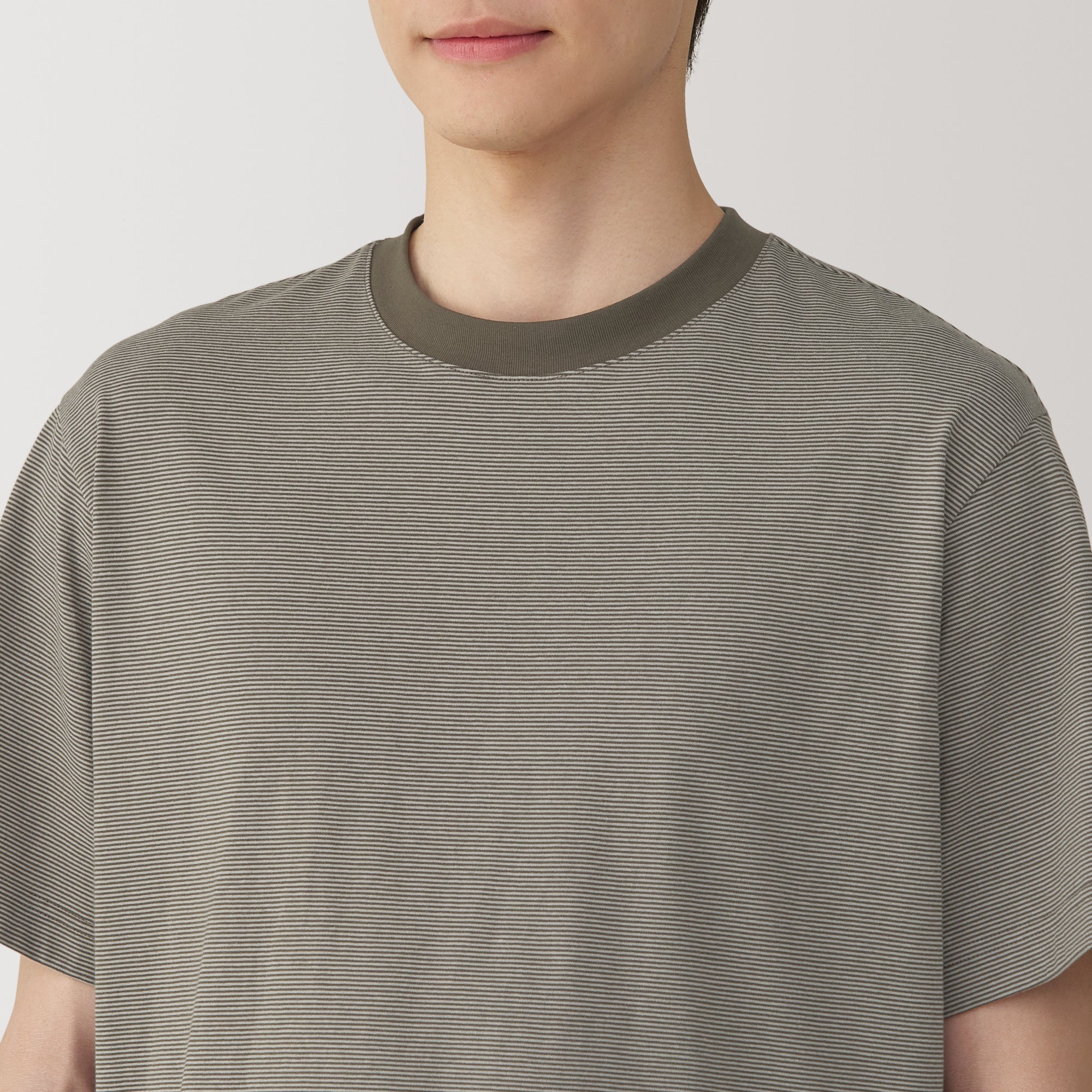 Men's Jersey Crew Neck Short Sleeve Striped T-Shirt