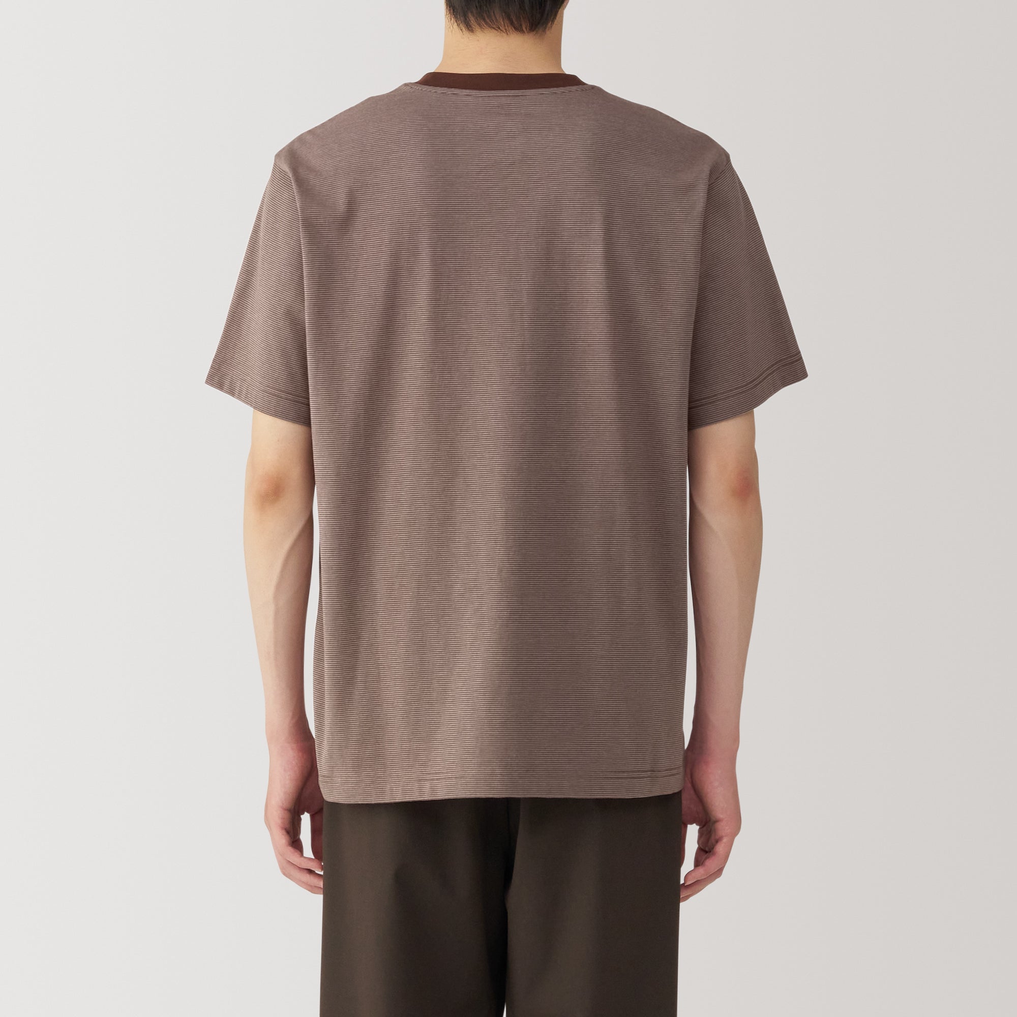 Men's Jersey Crew Neck Short Sleeve Striped T-Shirt