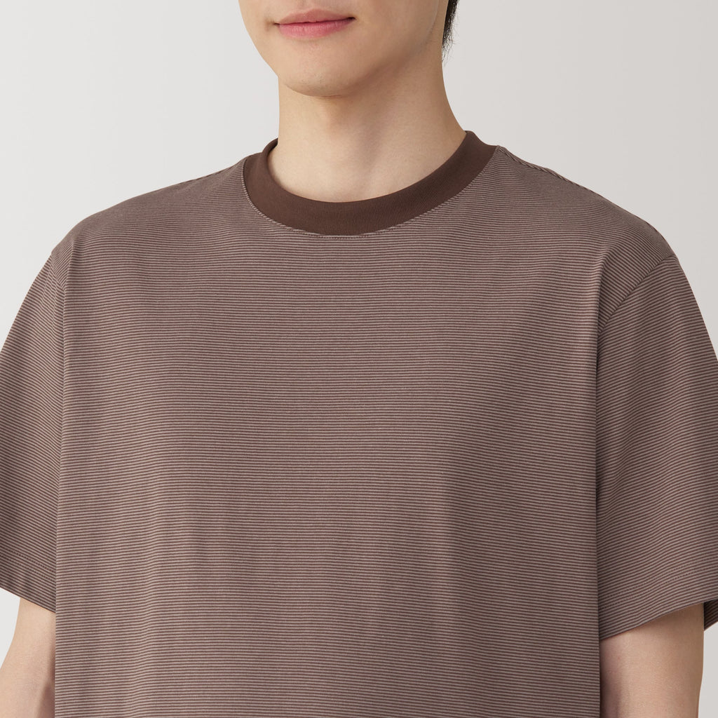 Men's Jersey Crew Neck Short Sleeve Striped T-Shirt