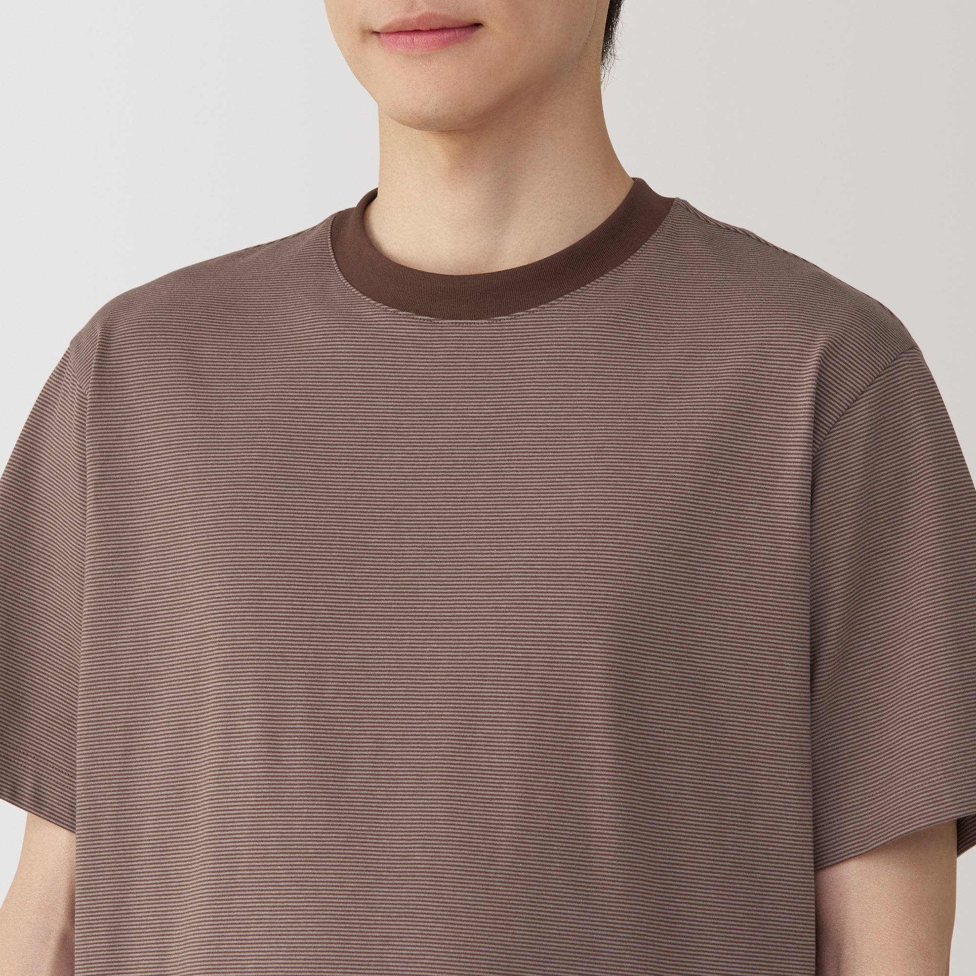 Men's Jersey Crew Neck Short Sleeve Striped T-Shirt