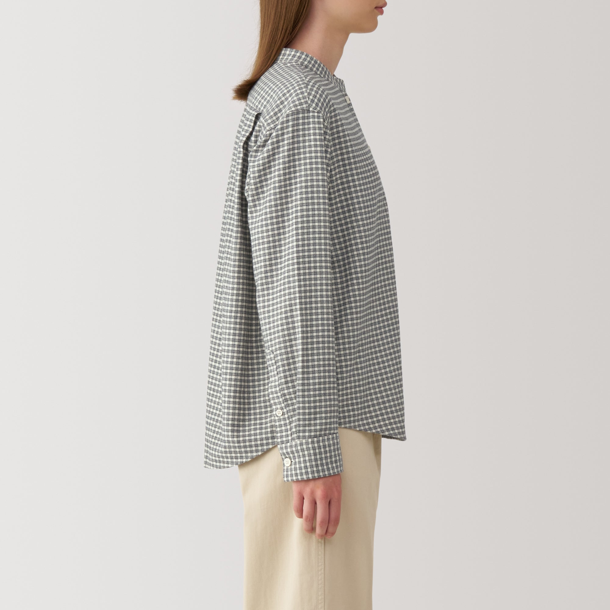 Women's Flannel Stand Collar Blouse