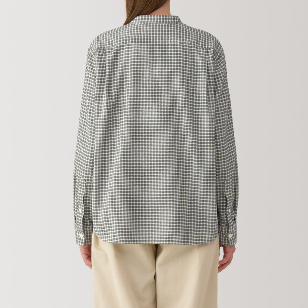 Women's Flannel Stand Collar Blouse