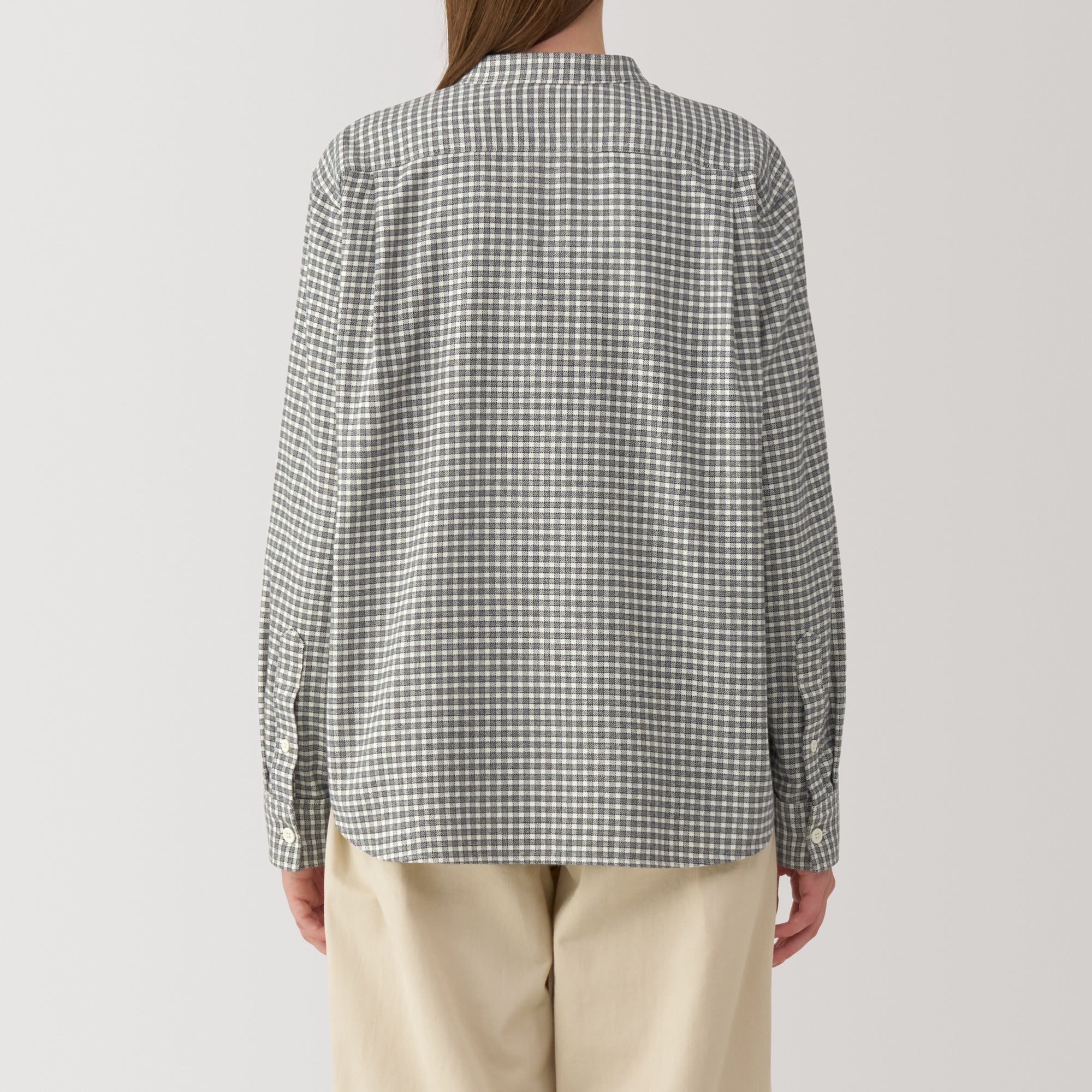 Women's Flannel Stand Collar Blouse