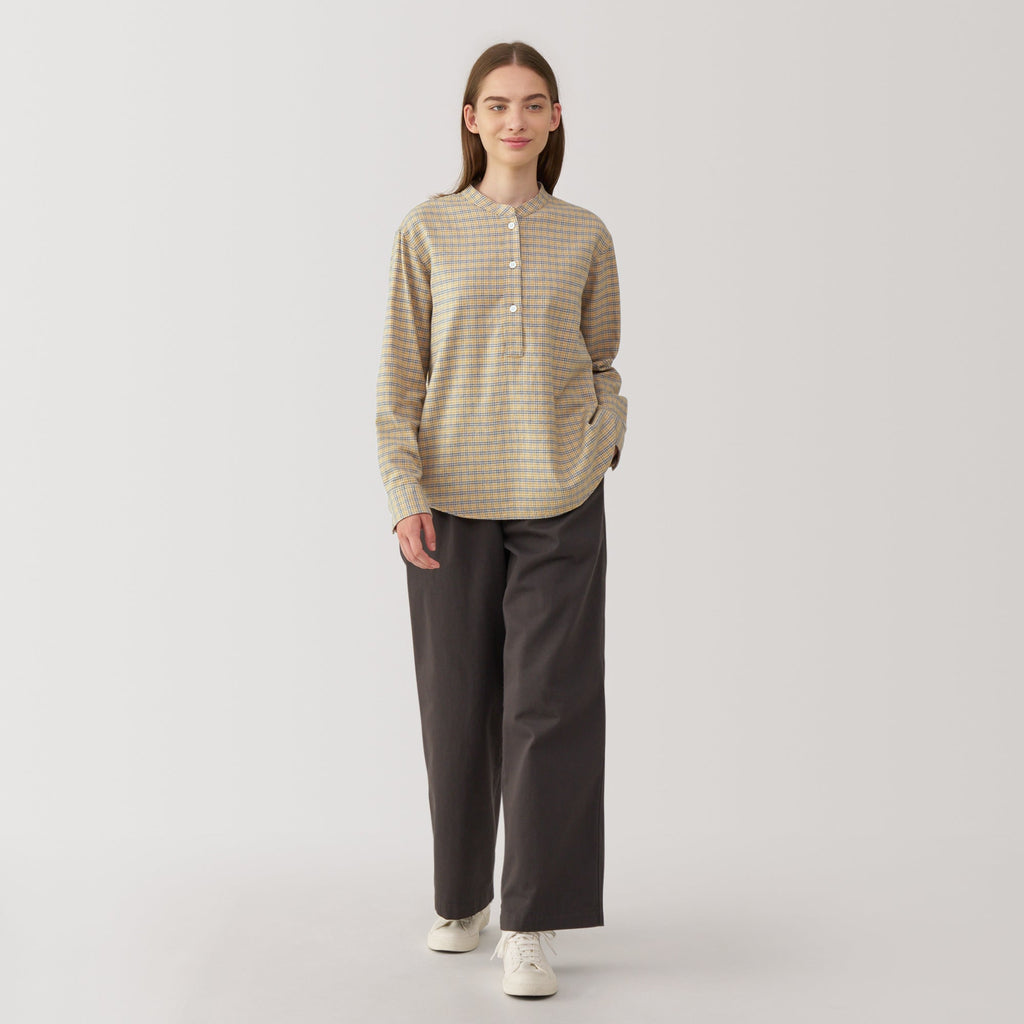Women's Flannel Stand Collar Blouse