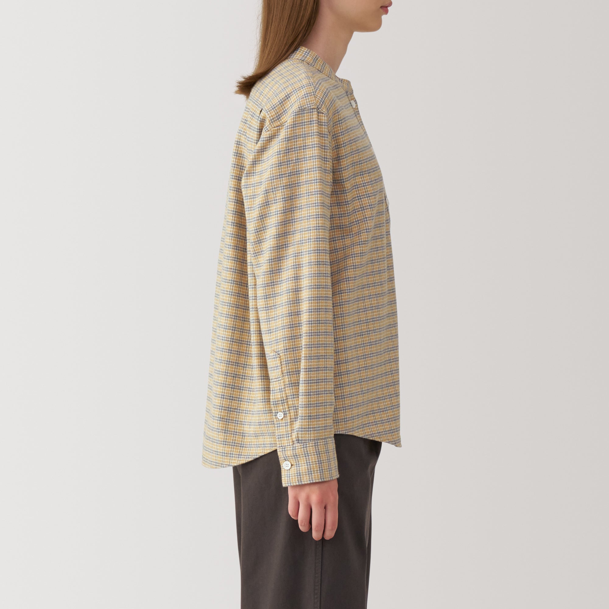 Women's Flannel Stand Collar Blouse