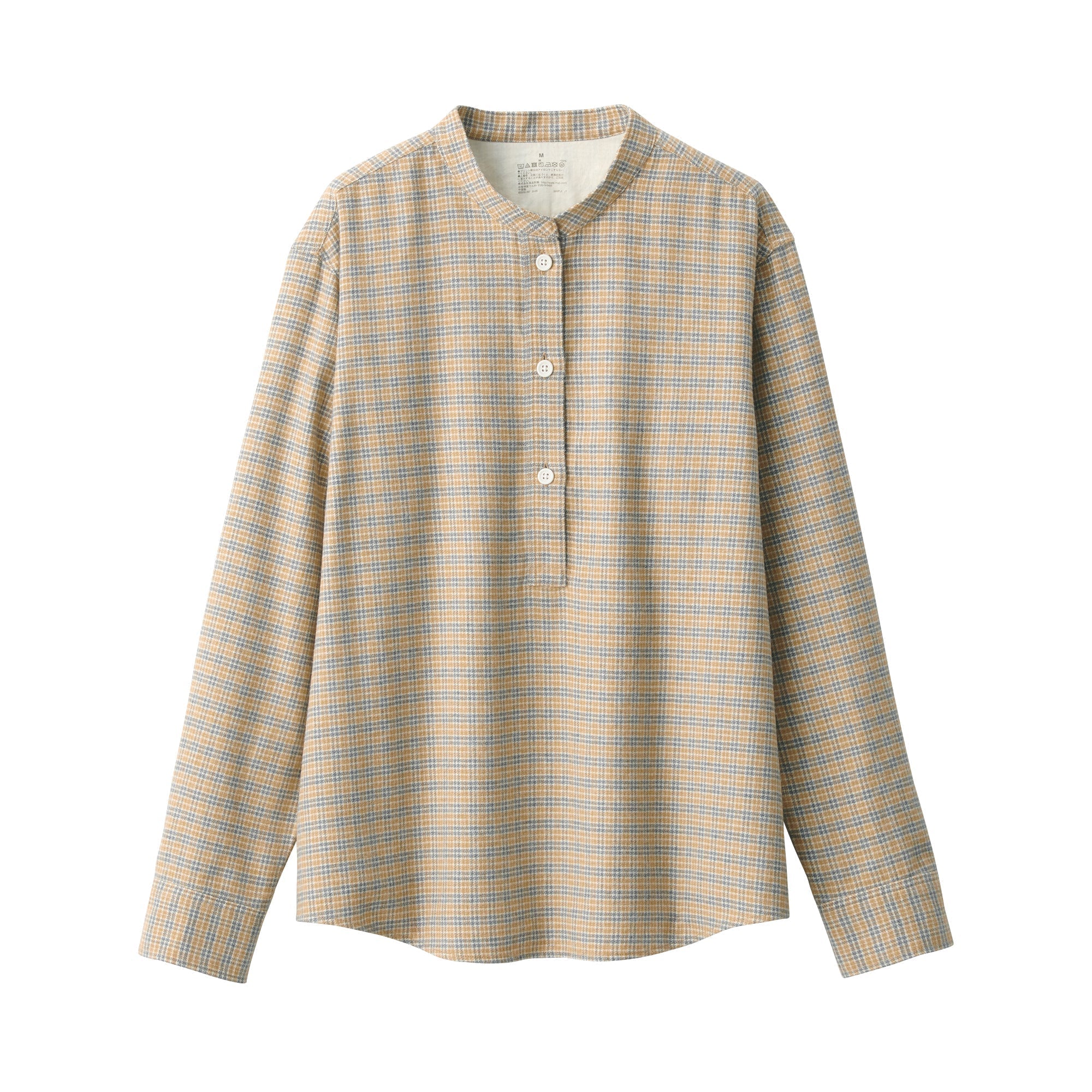 Women's Flannel Stand Collar Blouse