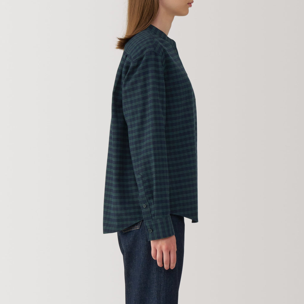 Women's Flannel Stand Collar Blouse