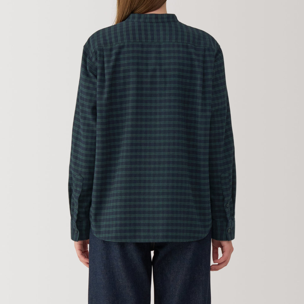 Women's Flannel Stand Collar Blouse