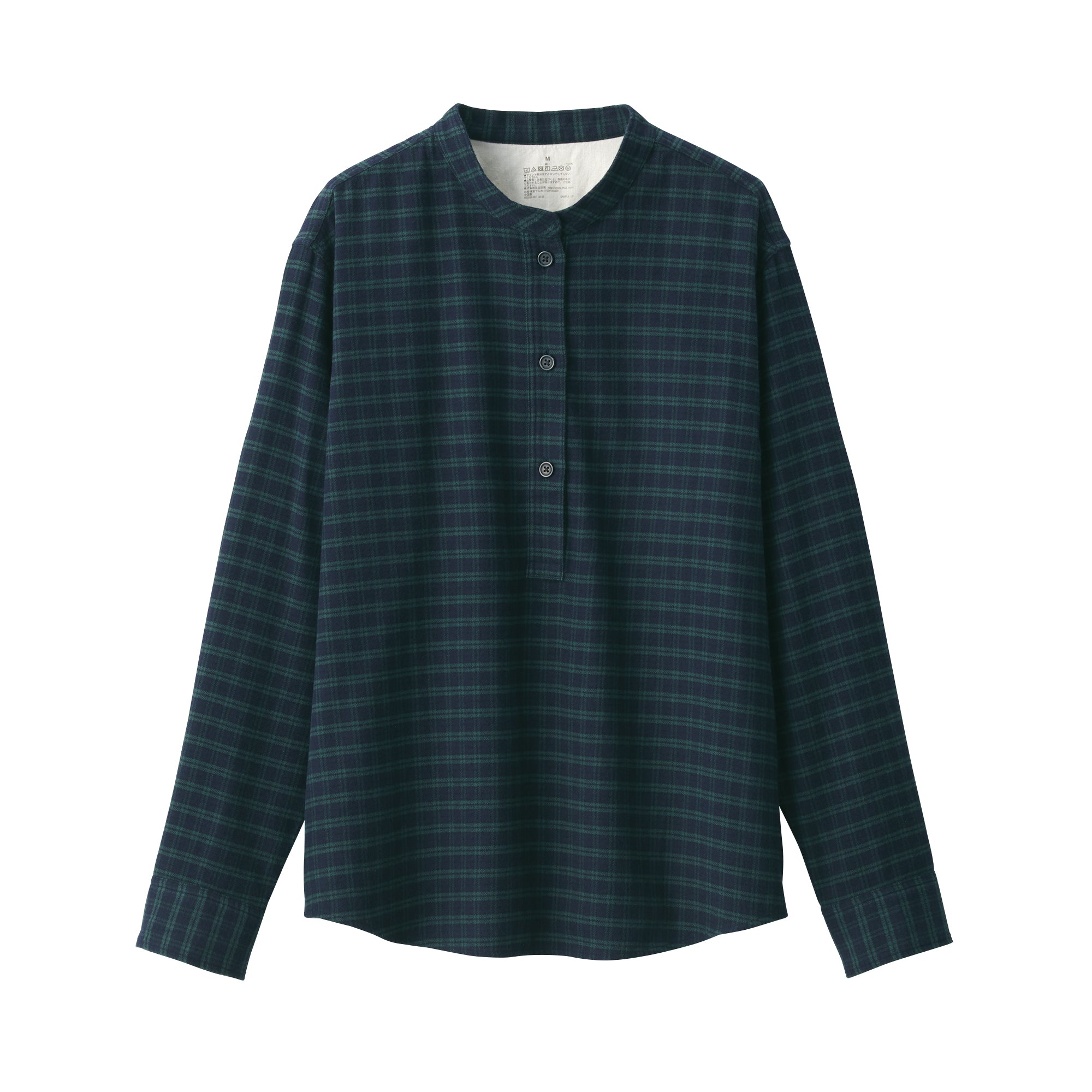 Women's Flannel Stand Collar Blouse