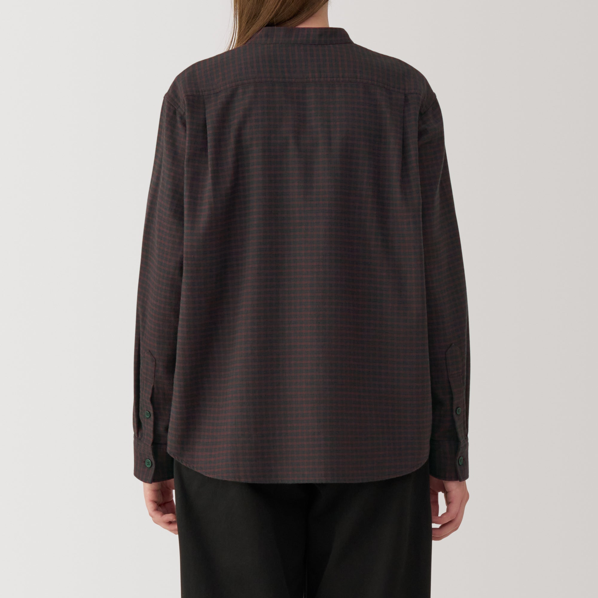 Women's Flannel Stand Collar Blouse