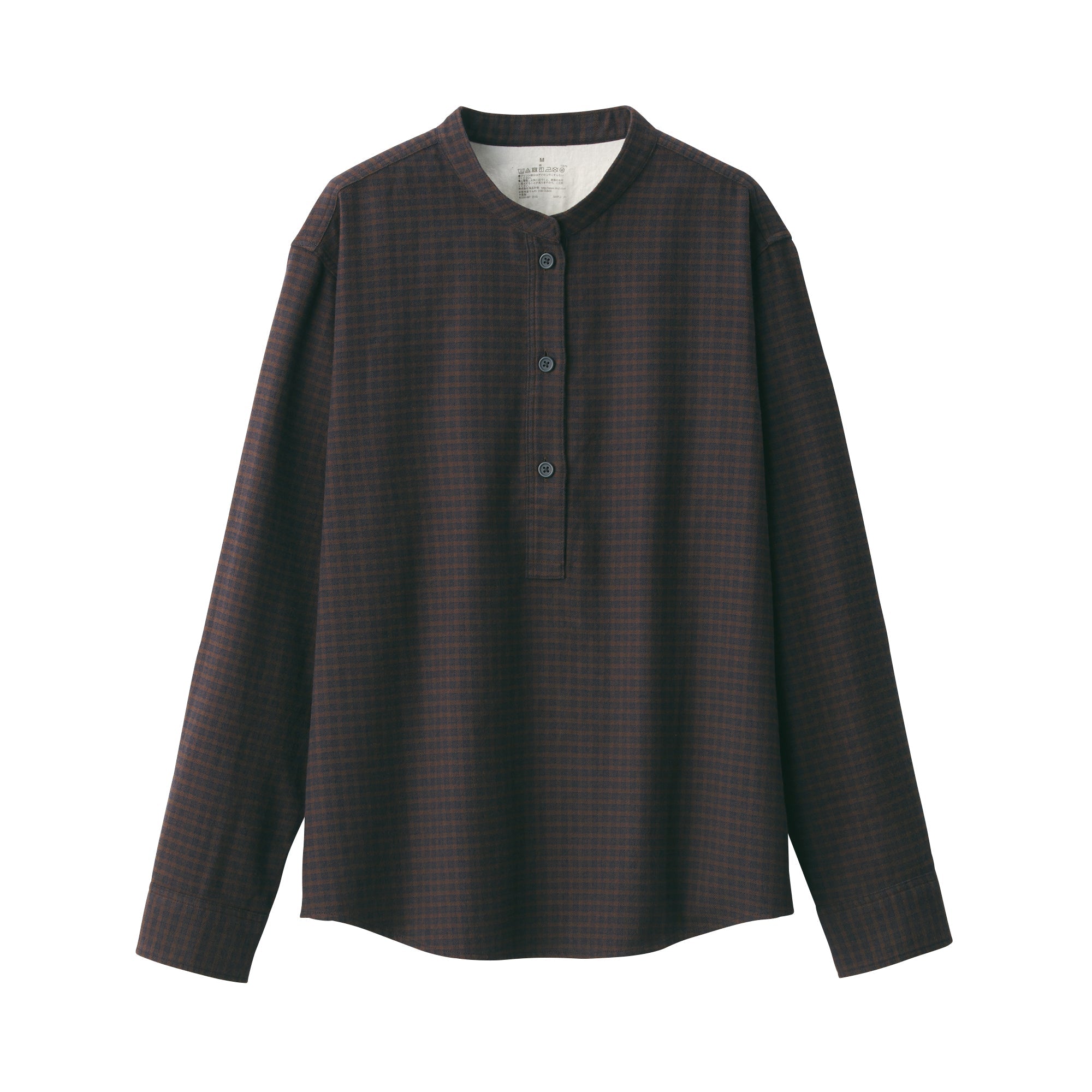 Women's Flannel Stand Collar Blouse