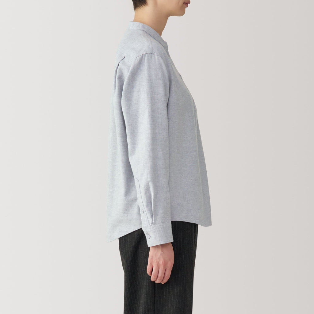 Women's Flannel Stand Collar Blouse