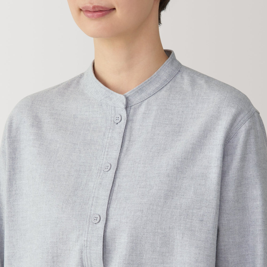 Women's Flannel Stand Collar Blouse