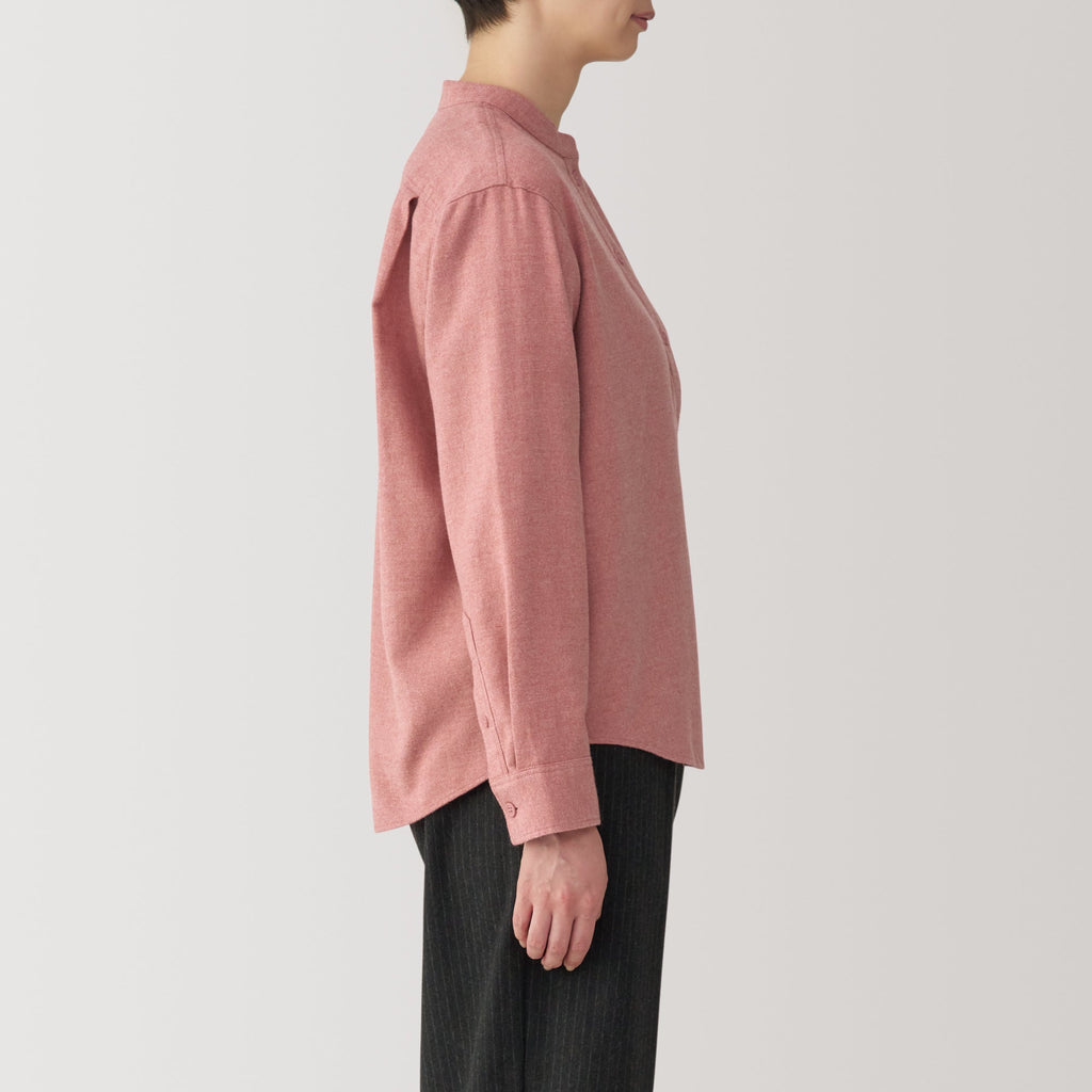 Women's Flannel Stand Collar Blouse