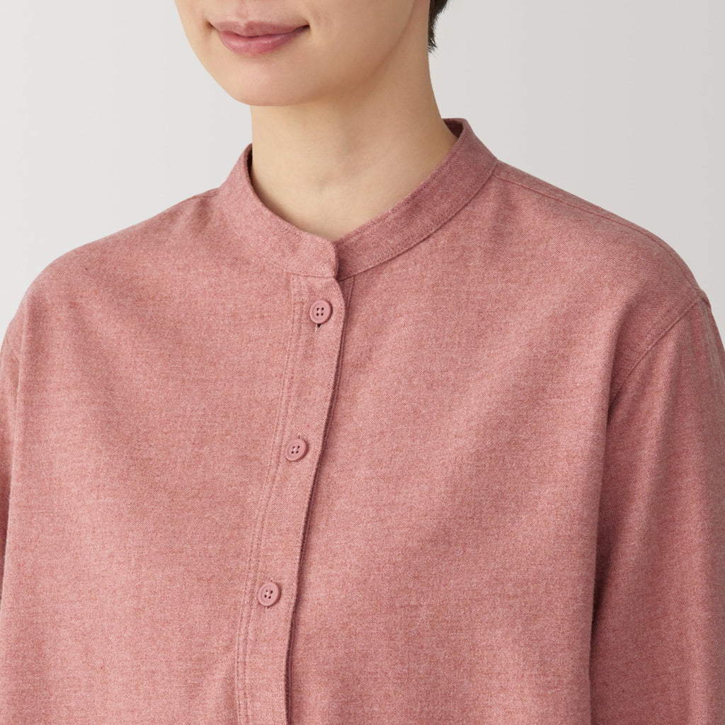 Women's Flannel Stand Collar Blouse