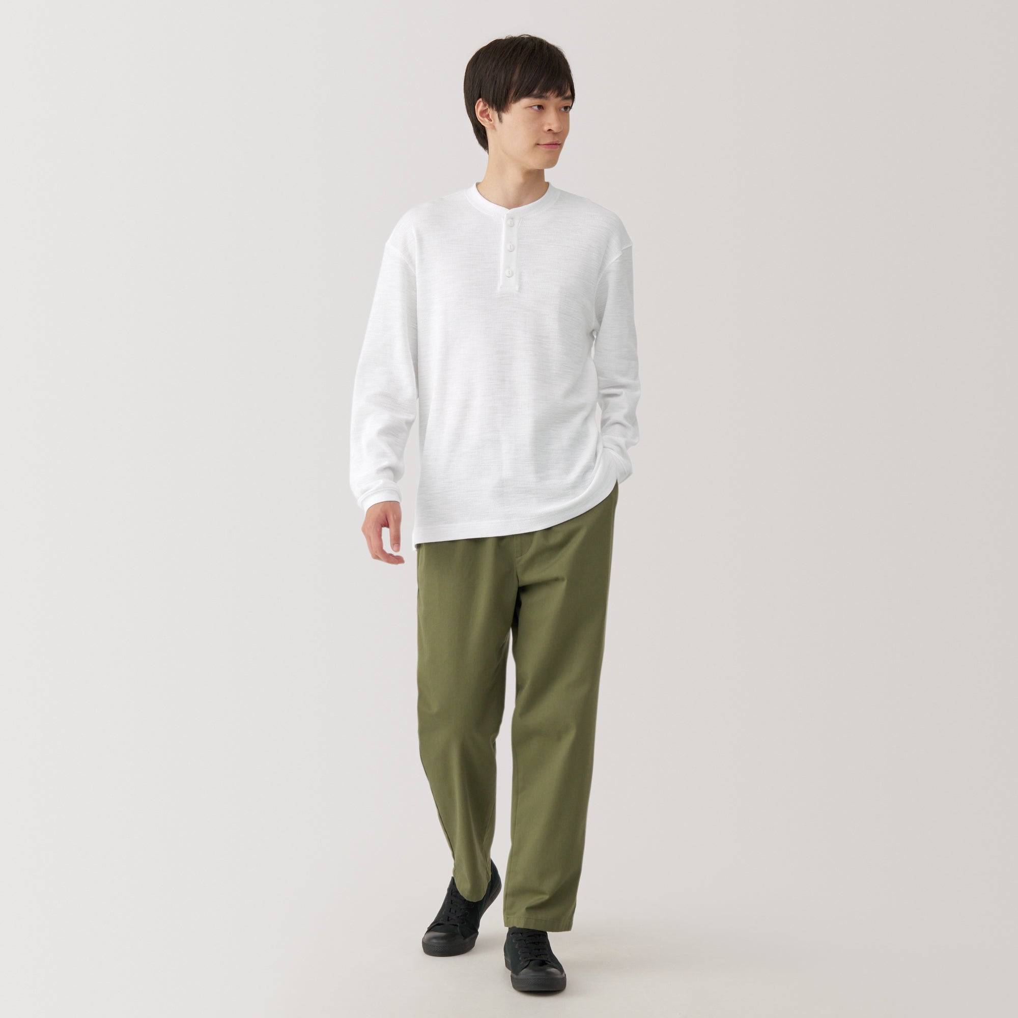 Men's Waffle Henry Neck T-Shirt