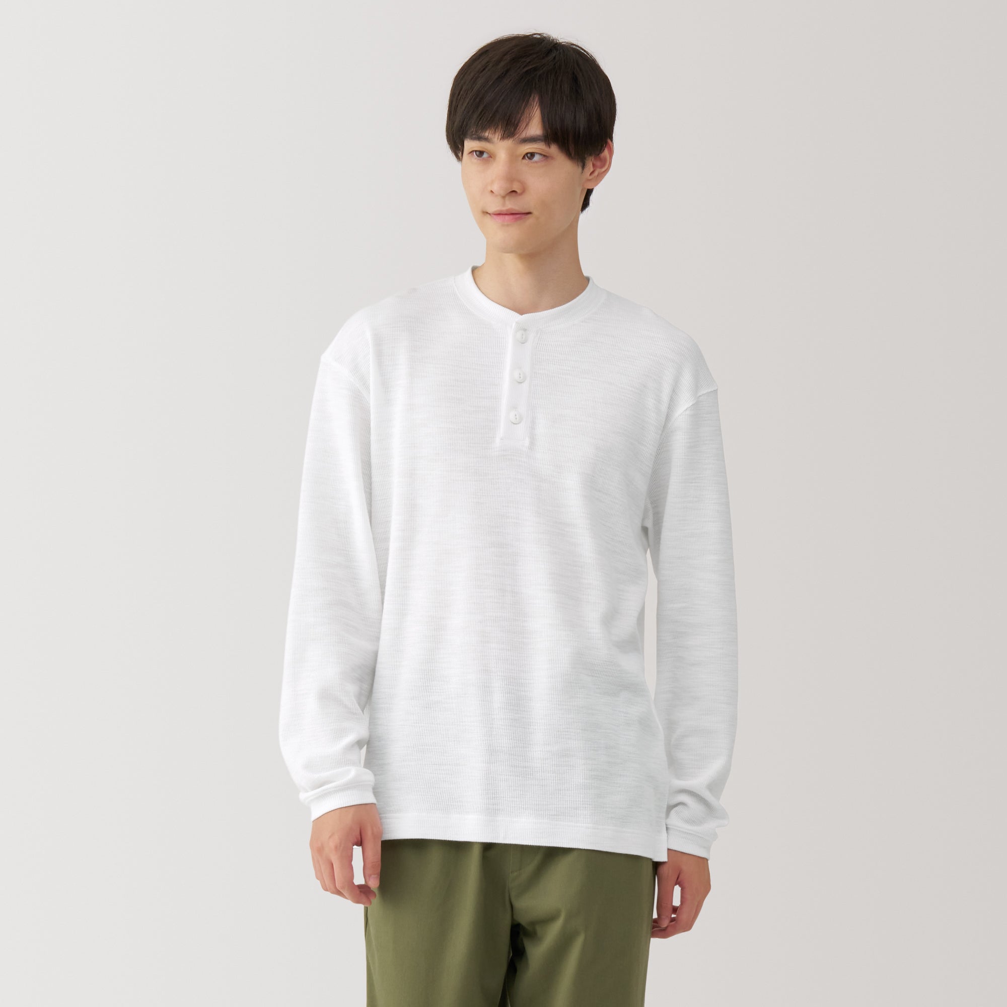 Men's Waffle Henry Neck T-Shirt
