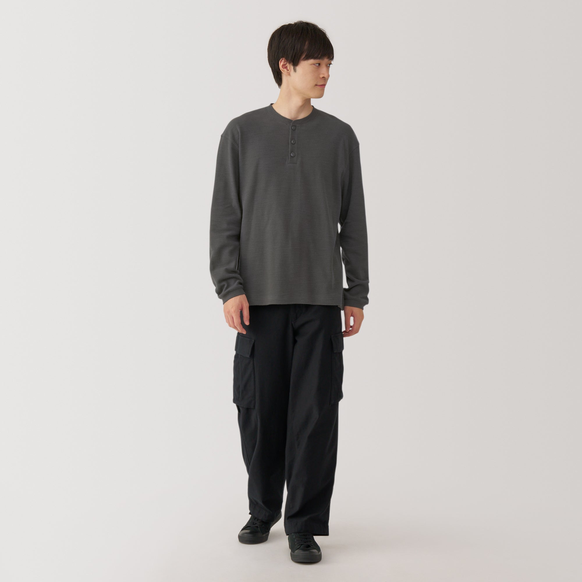 Men's Waffle Henry Neck T-Shirt