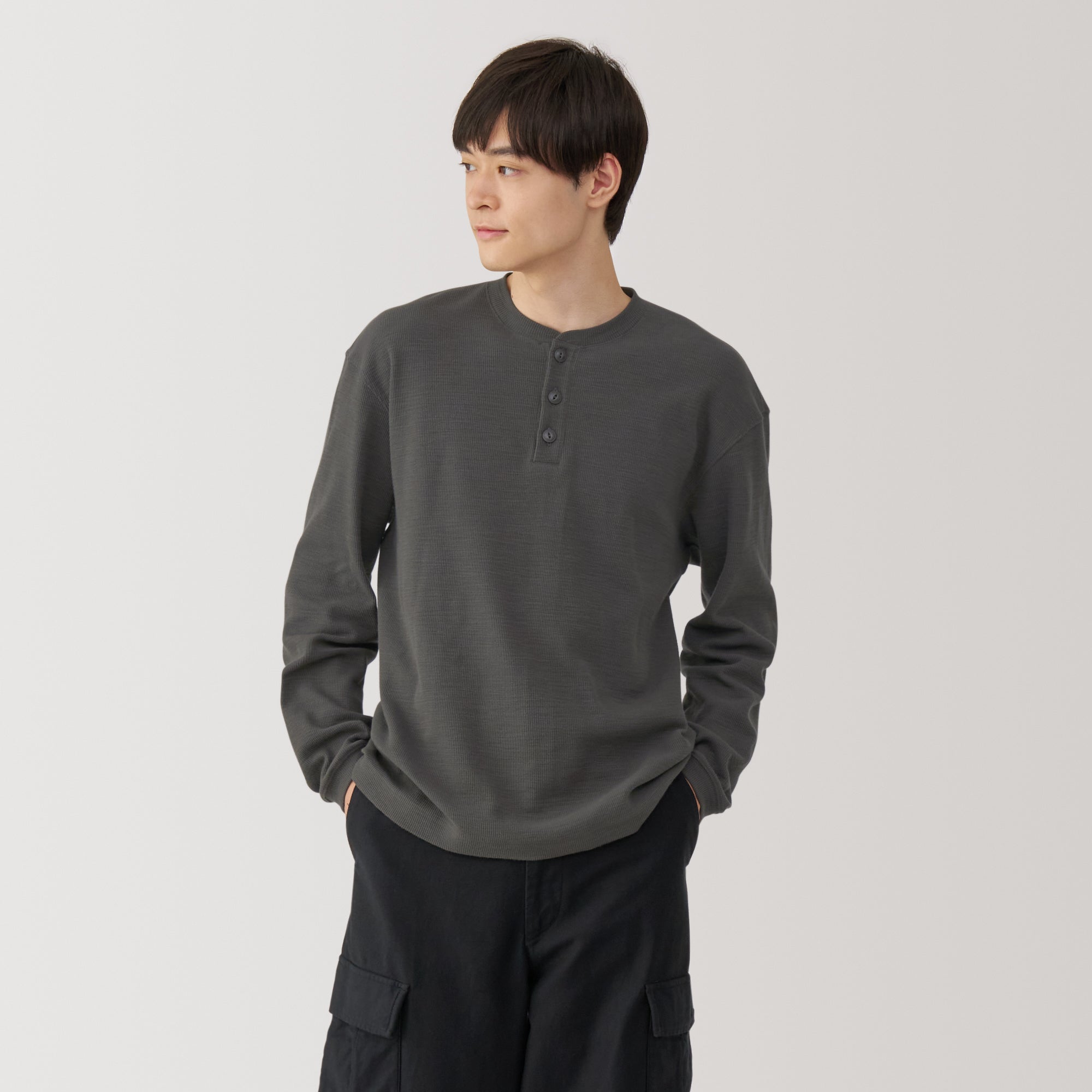 Men's Waffle Henry Neck T-Shirt