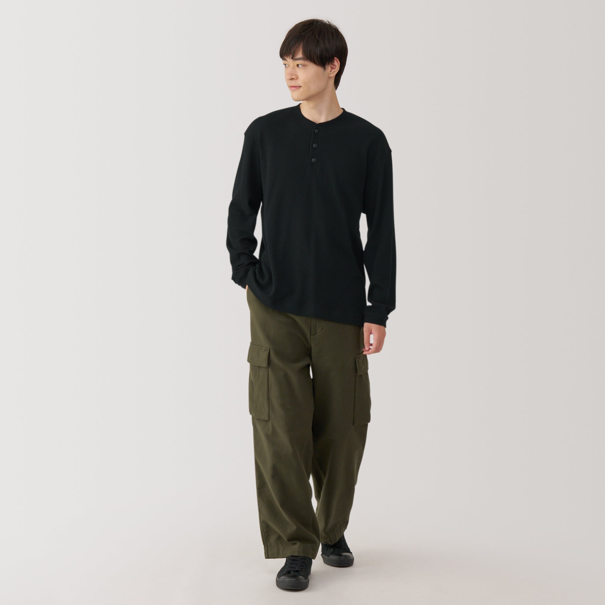 Men's Waffle Henry Neck T-Shirt