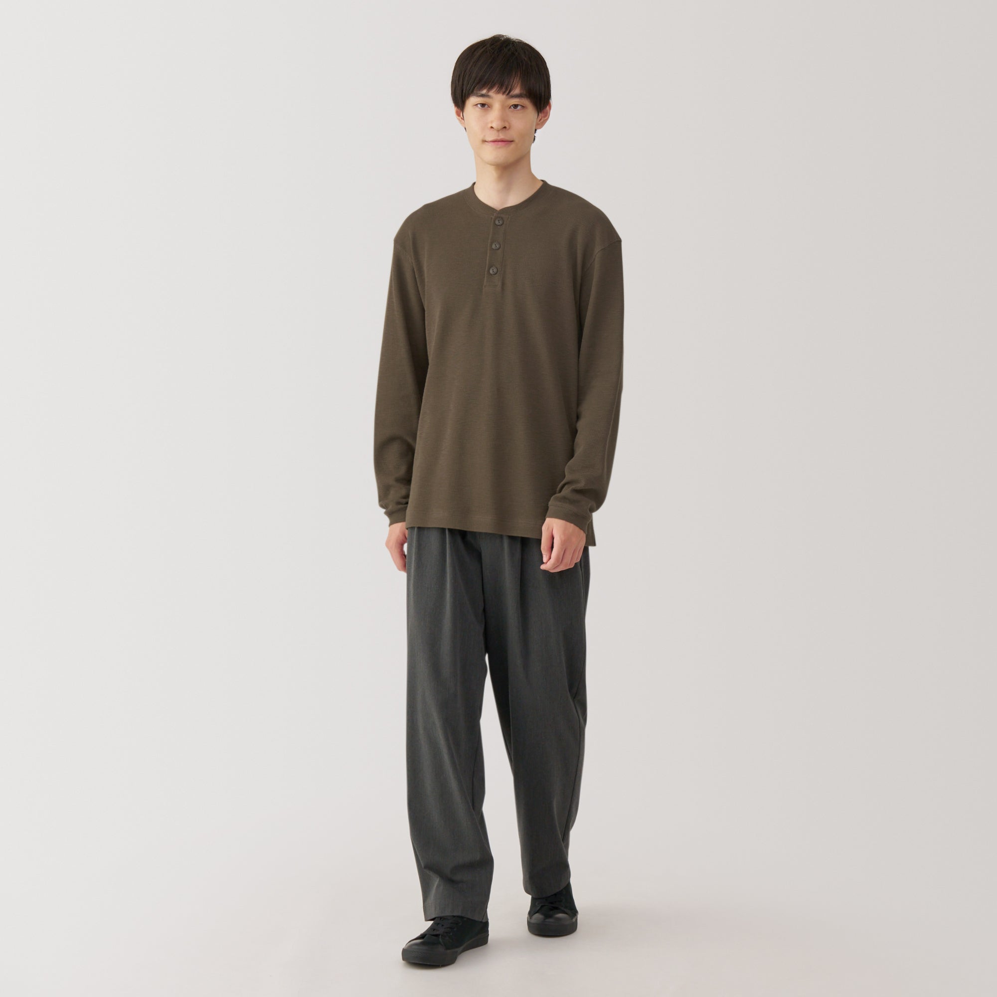 Men's Waffle Henry Neck T-Shirt