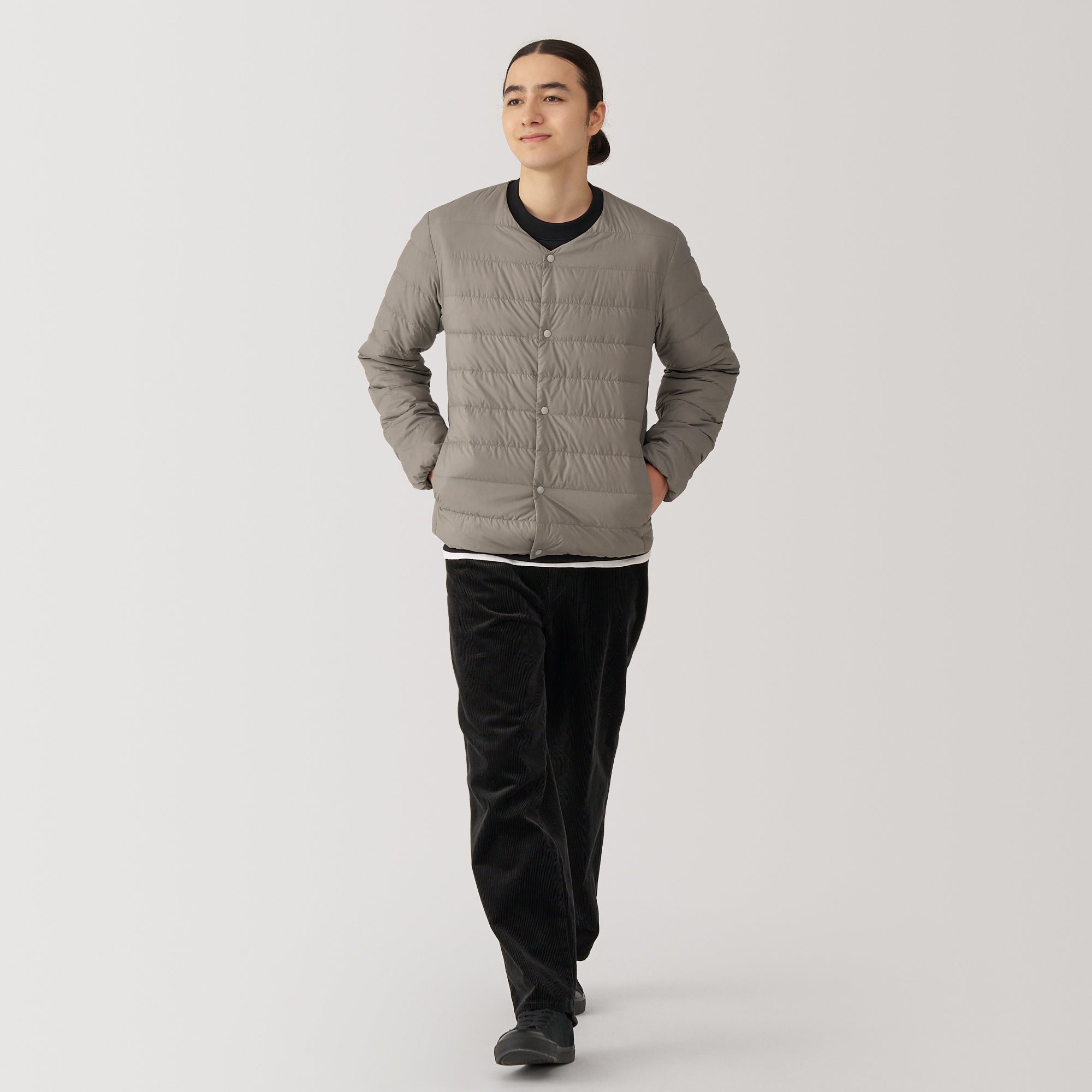 Men's Lightweight Down Collarless Jacket