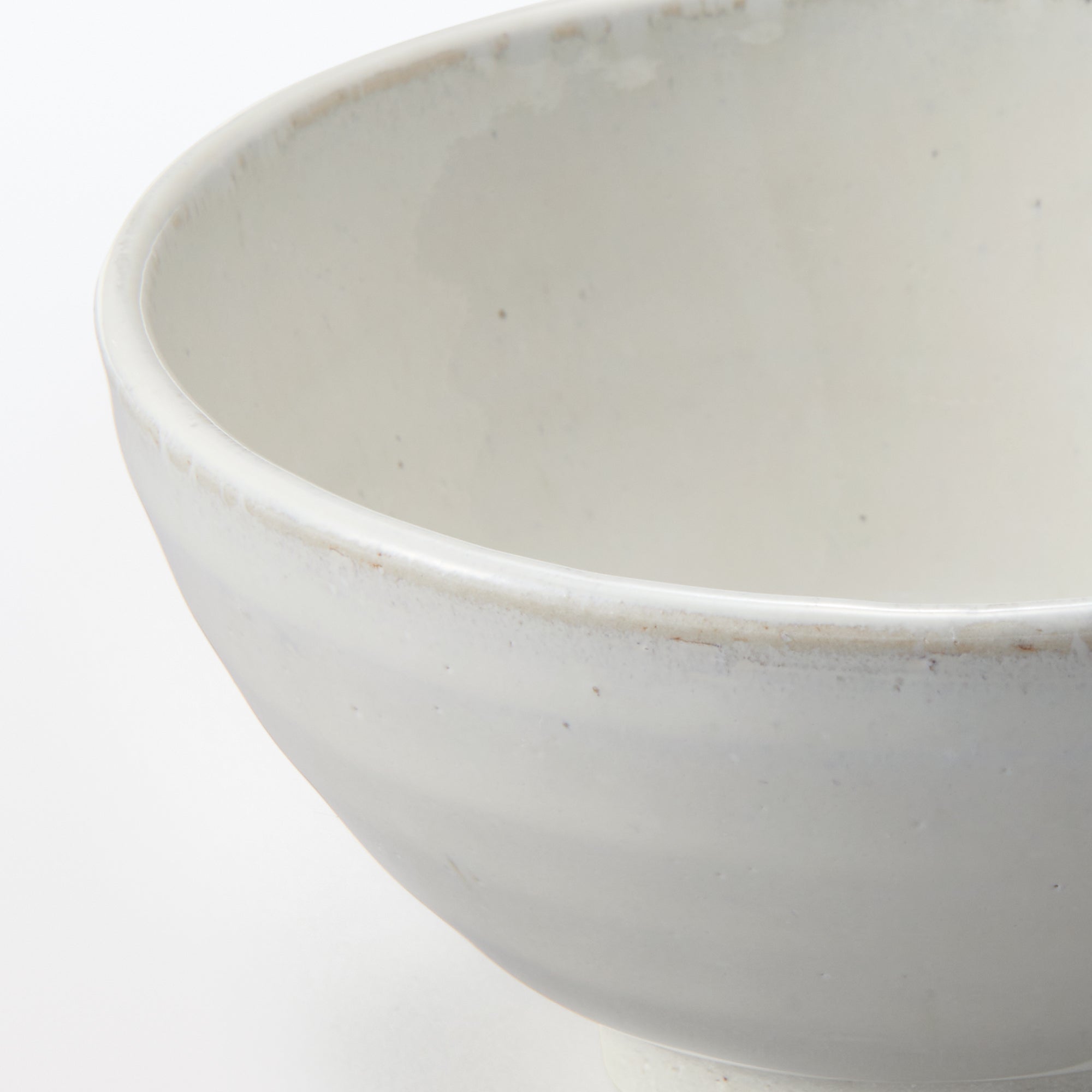 Mino Ware Round Small Rice Bowl - White Glaze